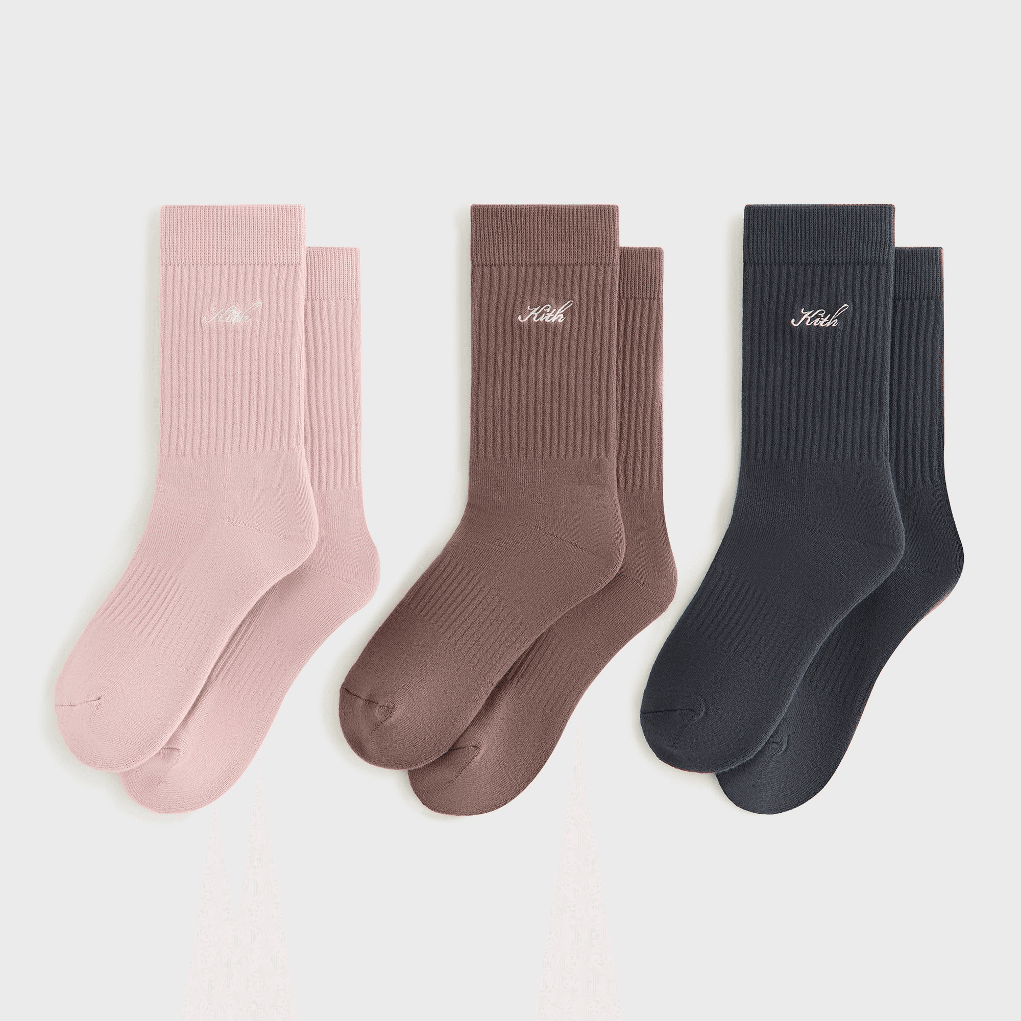 Kith Women Script Classic 3-Pack Crew Sock - Multi