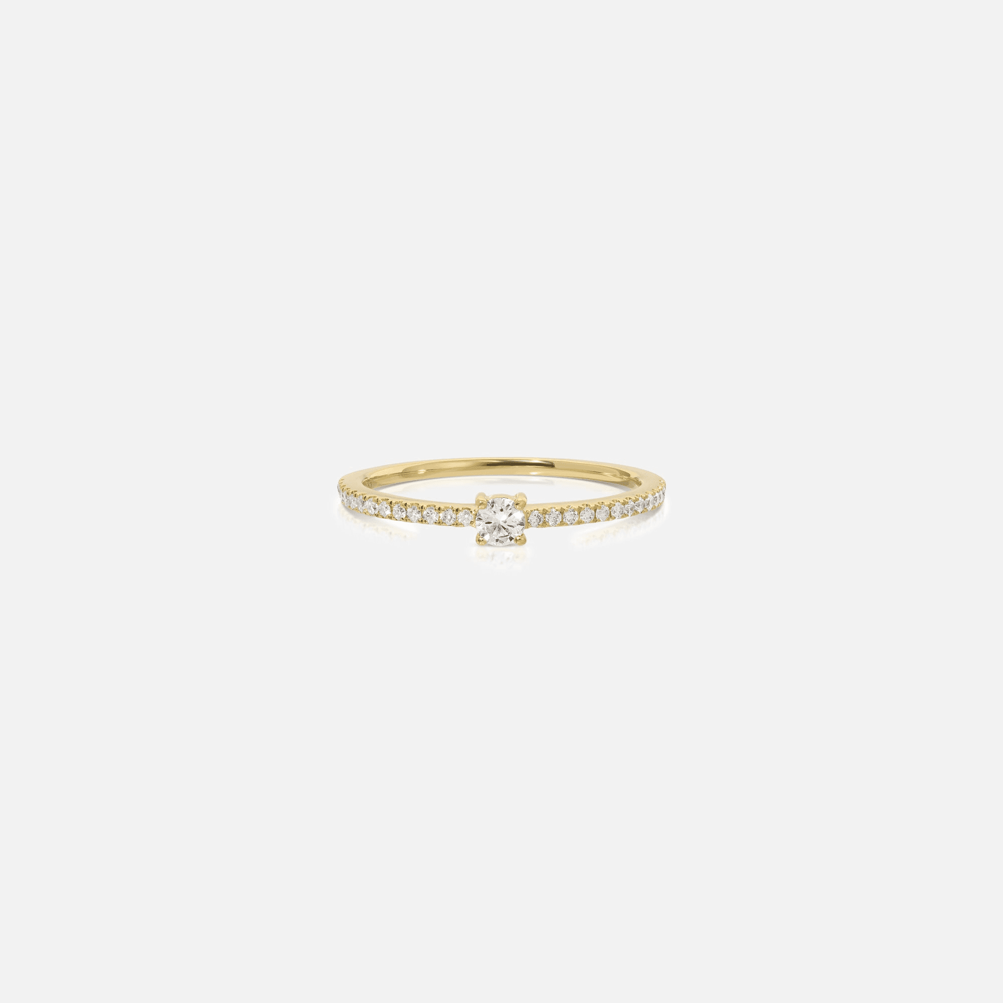 Isa Grutman Round Diamond Pave Ring 14K Gold - Gold
