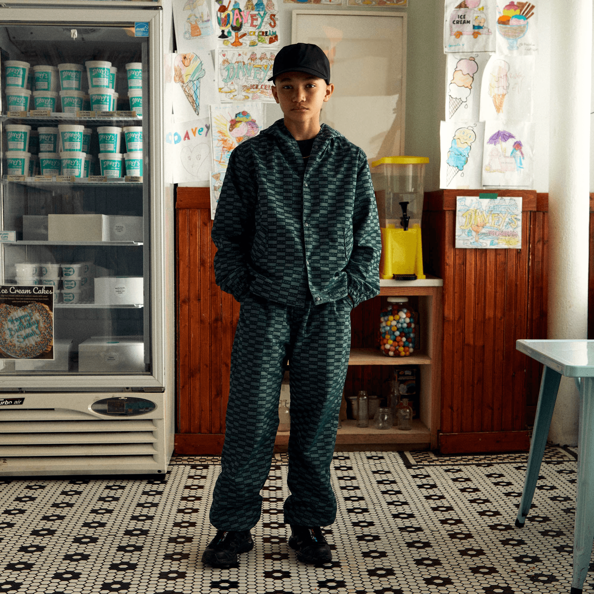 Kith Kids Flocked Monogram Mercer 8 Pant - Rhythm — Image 5