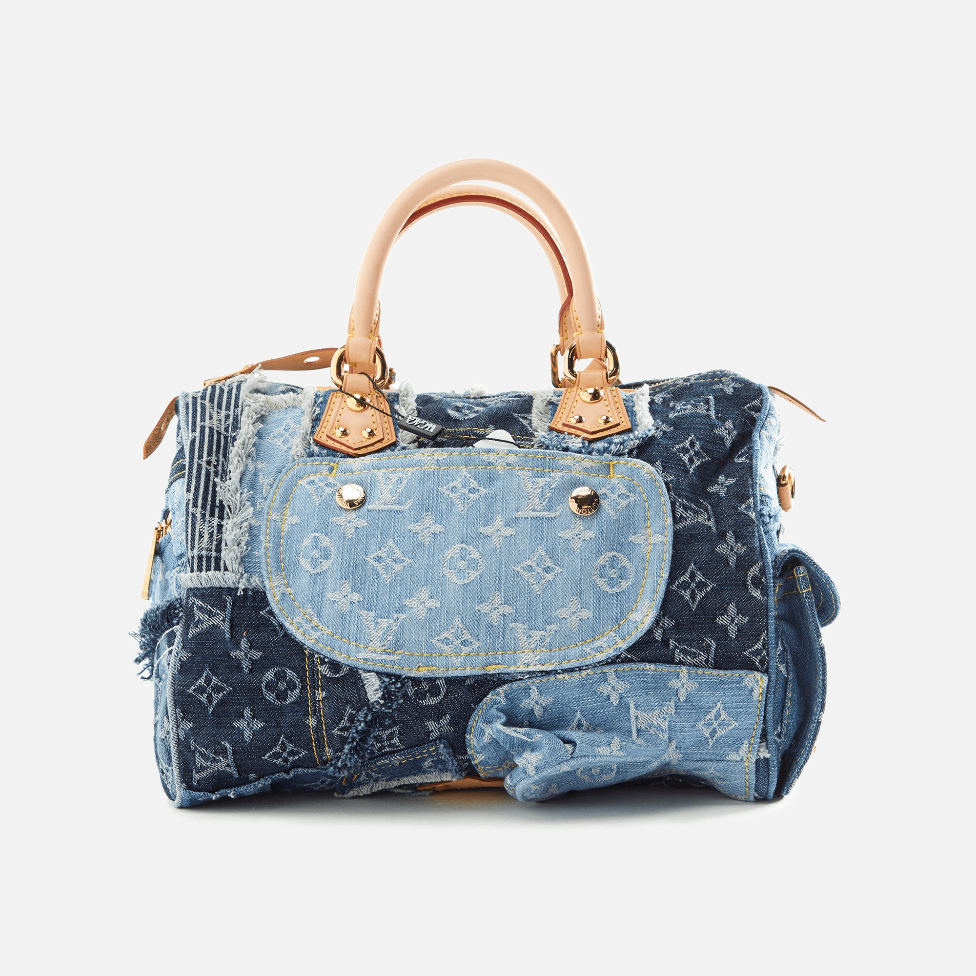 WGACA Louis Vuitton Denim Patchwork Speedy - Blue — Image 2