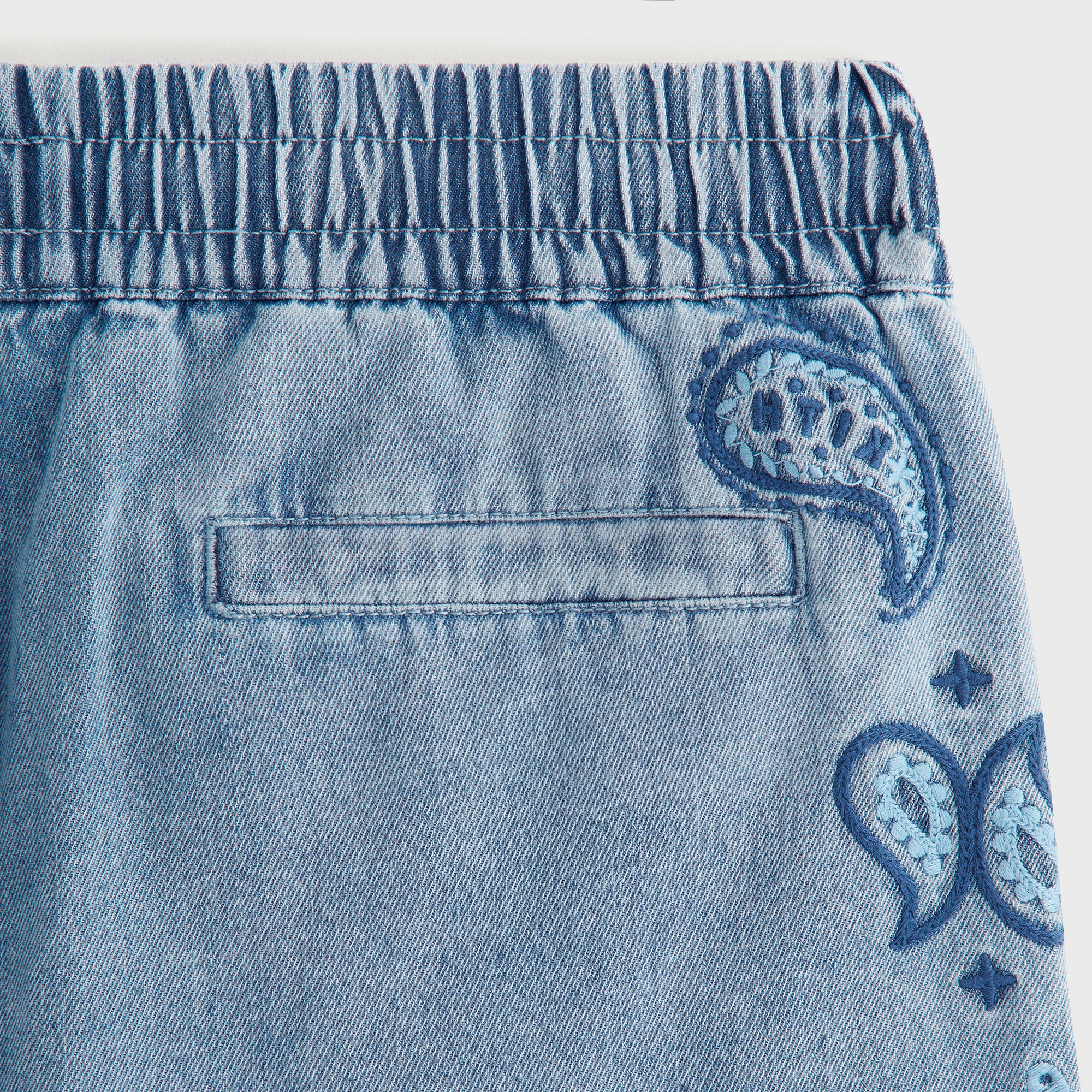 Kith Kids Floral Paisley Chambray Apollo Short - Kent Light Wash — Image 2
