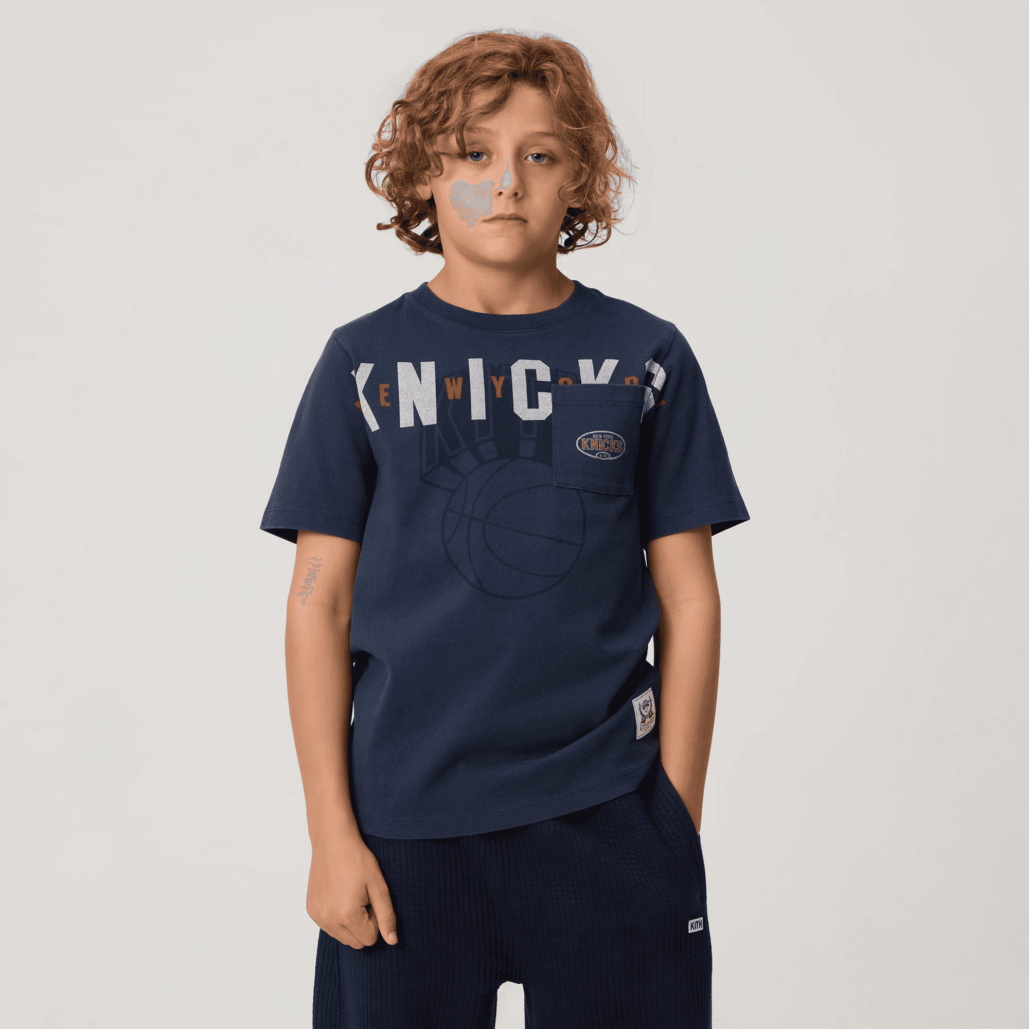 Kith Kids for the New York Knicks Vintage Pocket Tee - Nocturnal — Image 5