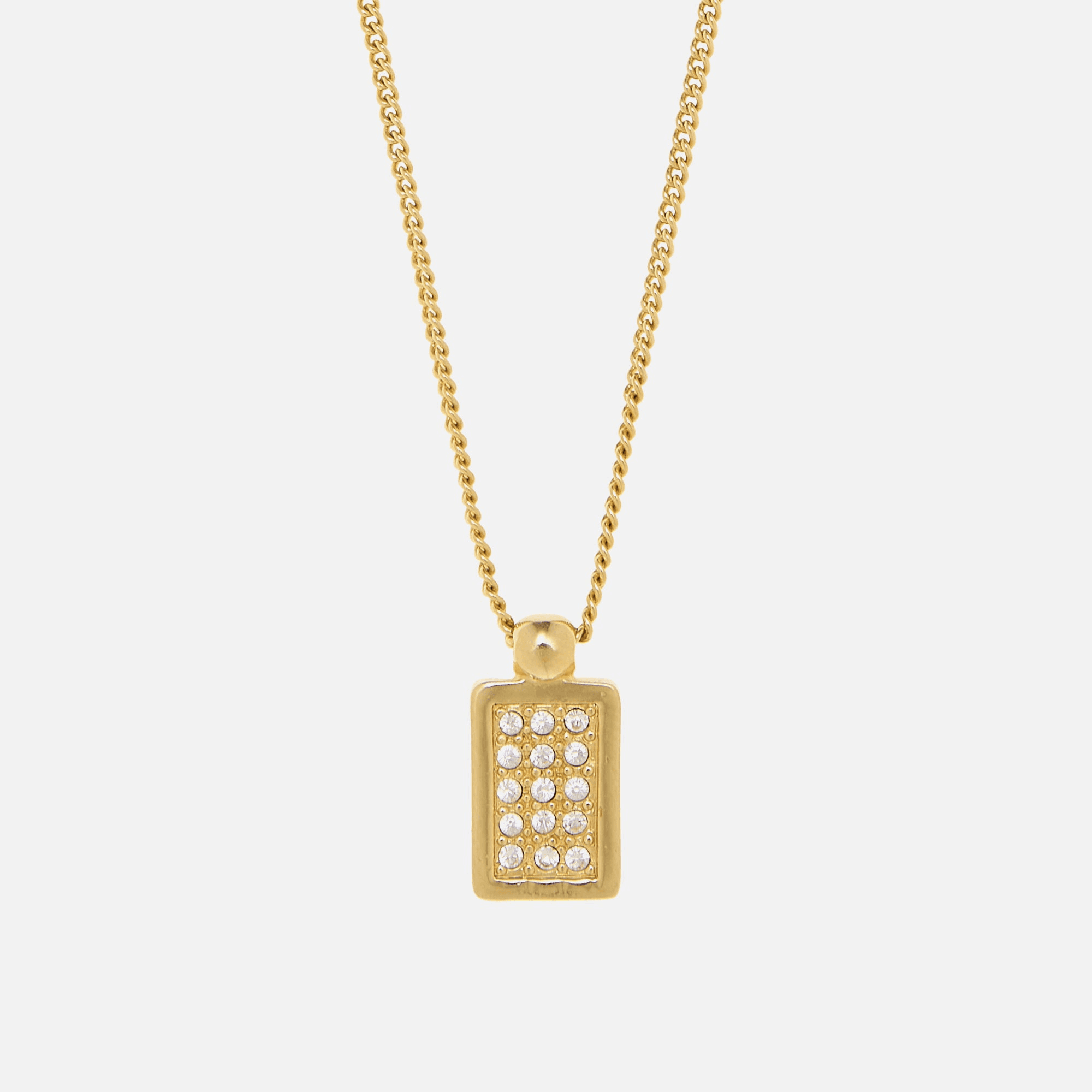 WGACA Christian Dior Crystal Trotter Pendant Necklace Small I - Gold — Image 2