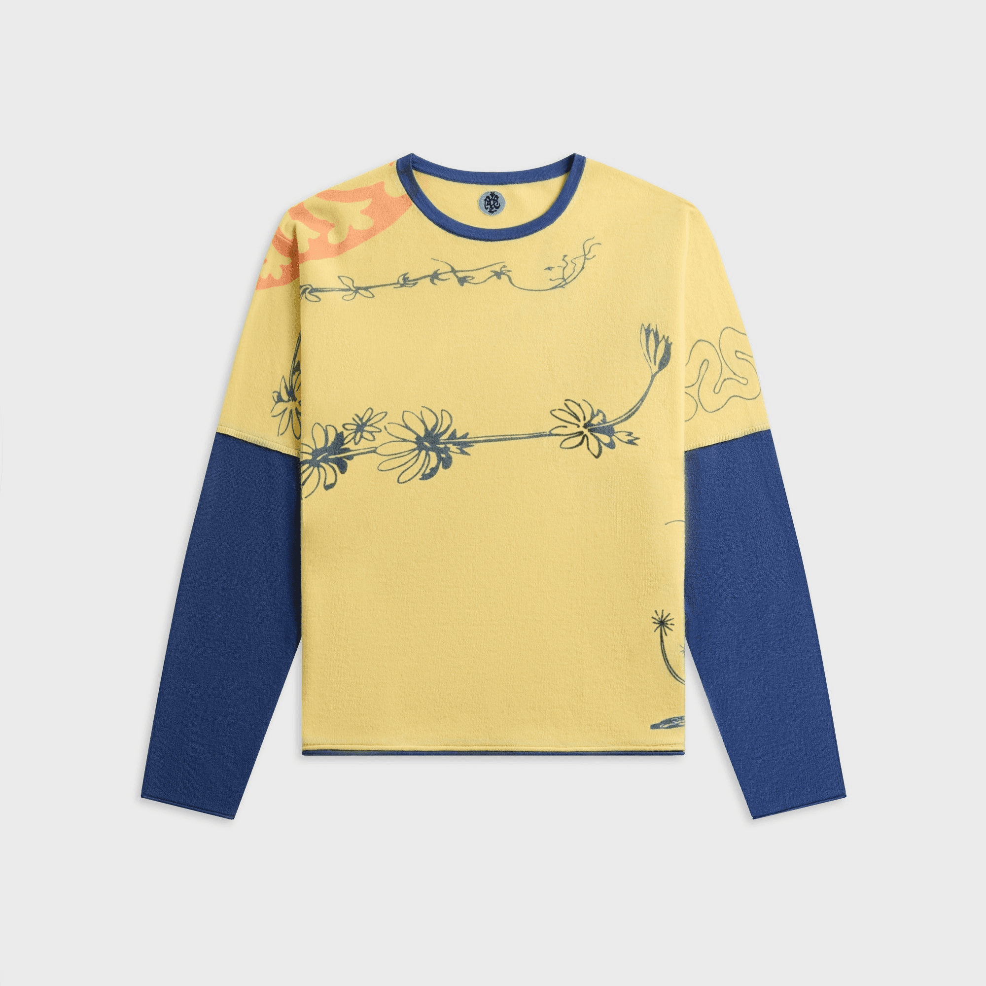 ADRIAN CASHMERE Daisy Double Layer Tee - Yellow - Image 1