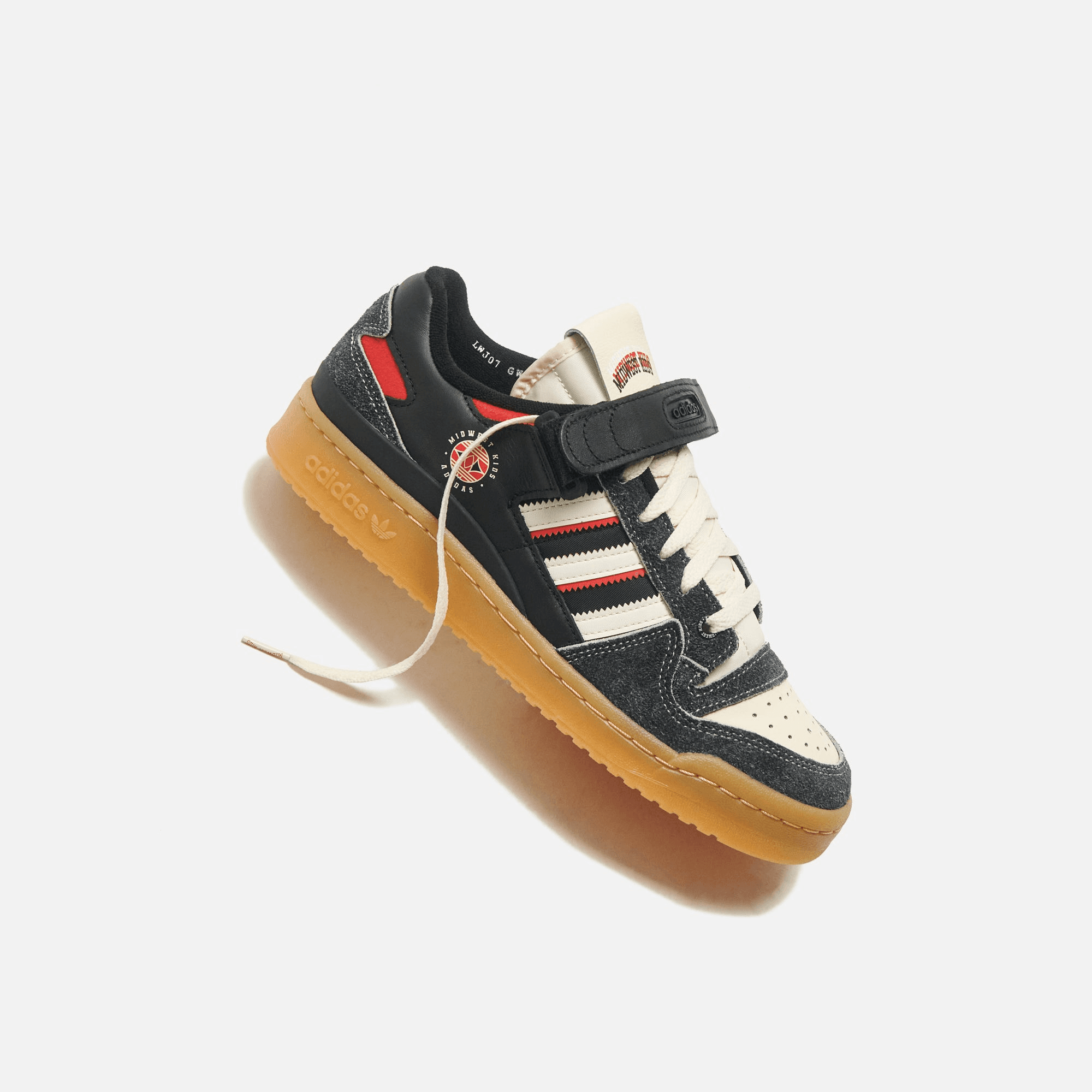 adidas Consortium Forum 84 Lo x Midwest Kids - Black / Off White / Red — Image 5