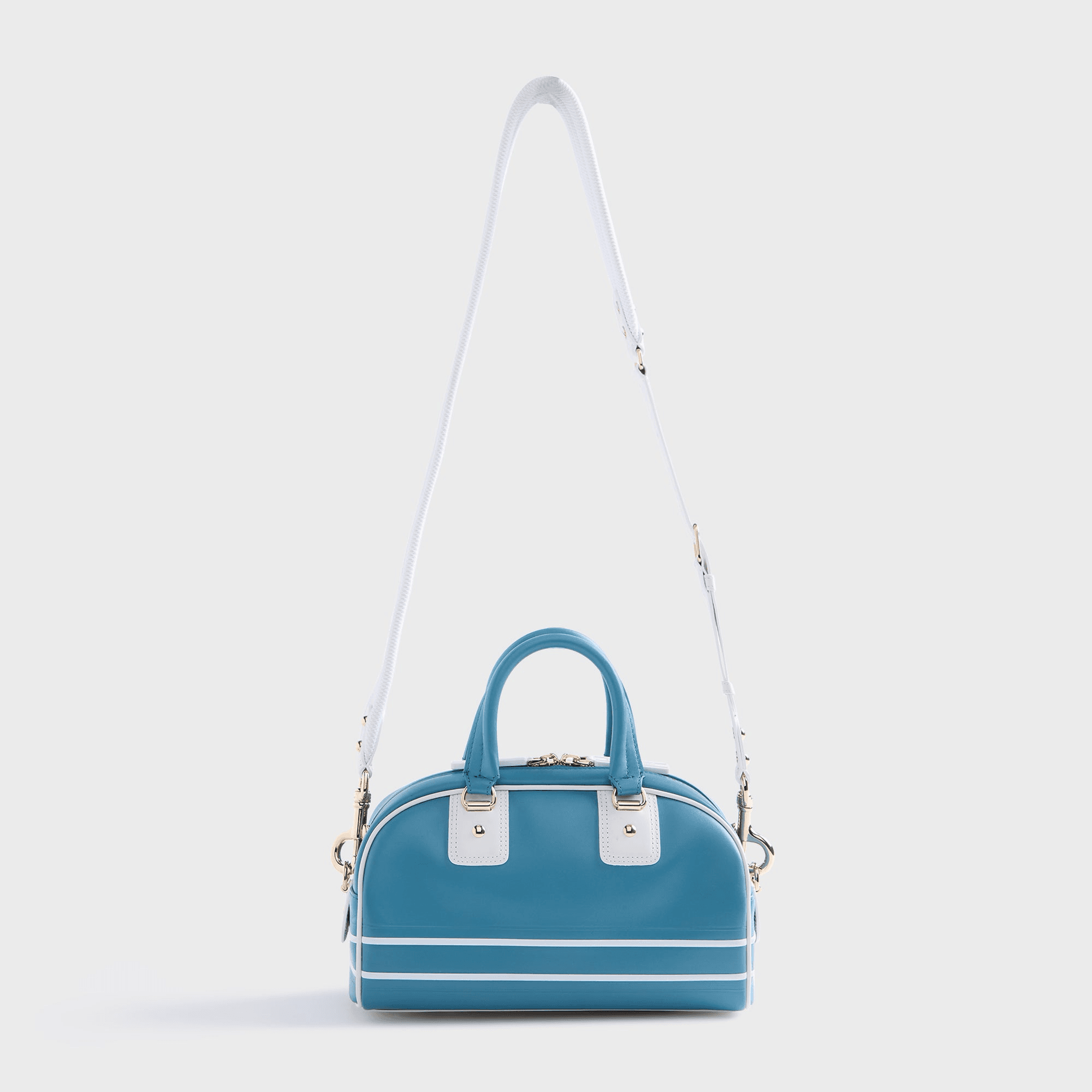 WGACA Dior Vibe Zip Bowling Small - Blue Calfskin — Image 3