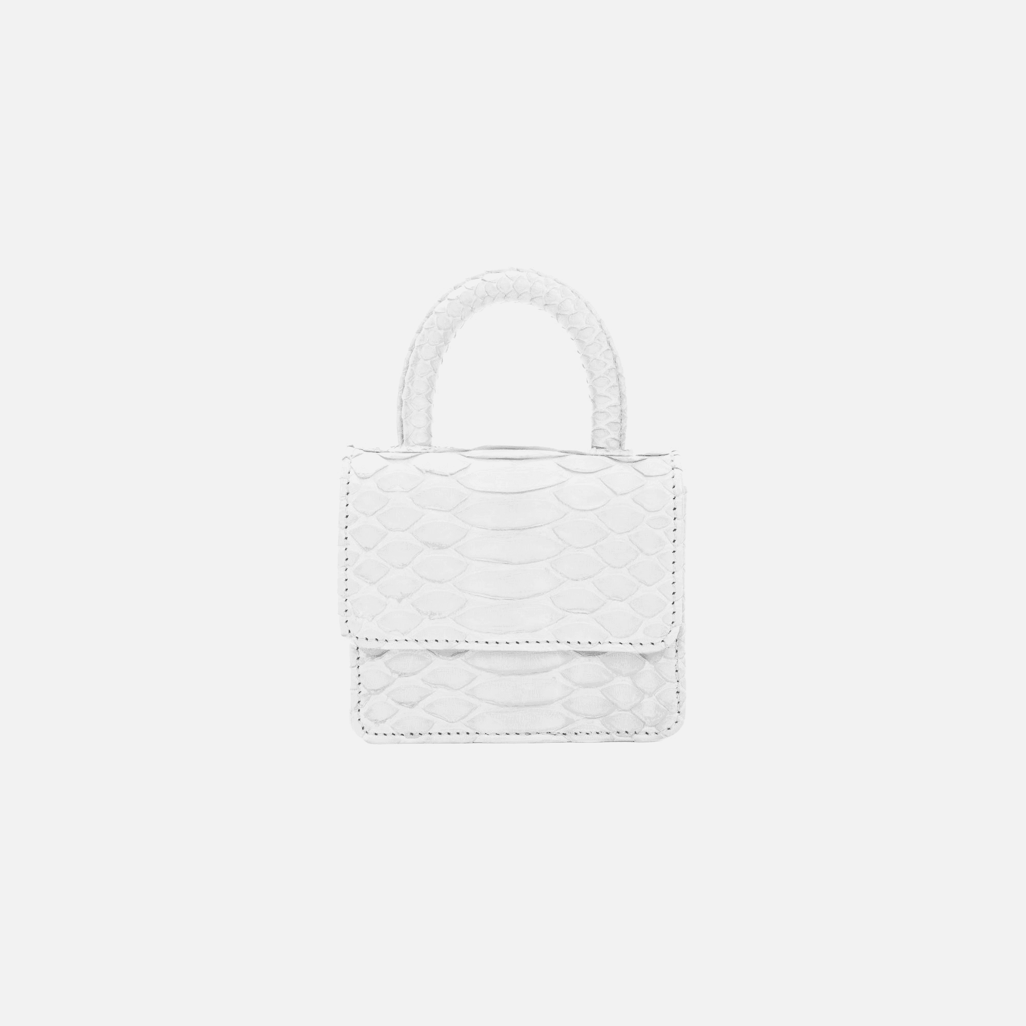 Gelareh Mizrahi Micro Mini Top Handle Bag - White Python - Image 1