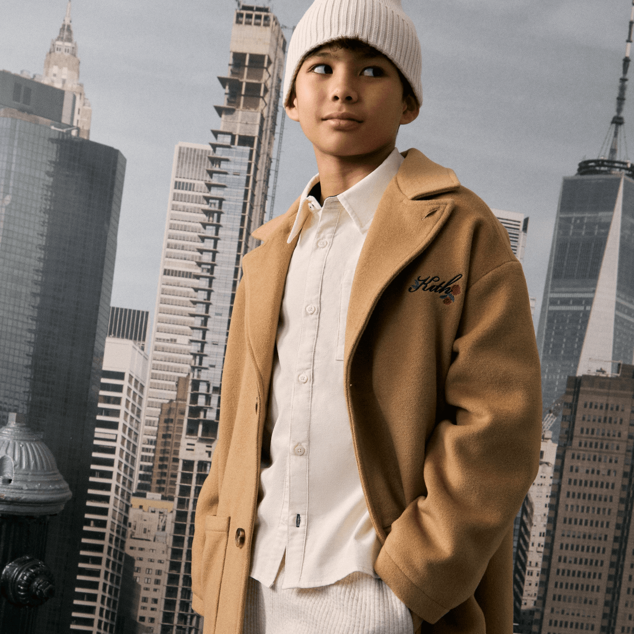 Kith Kids Novelty Wool Coat - Teak — Image 4