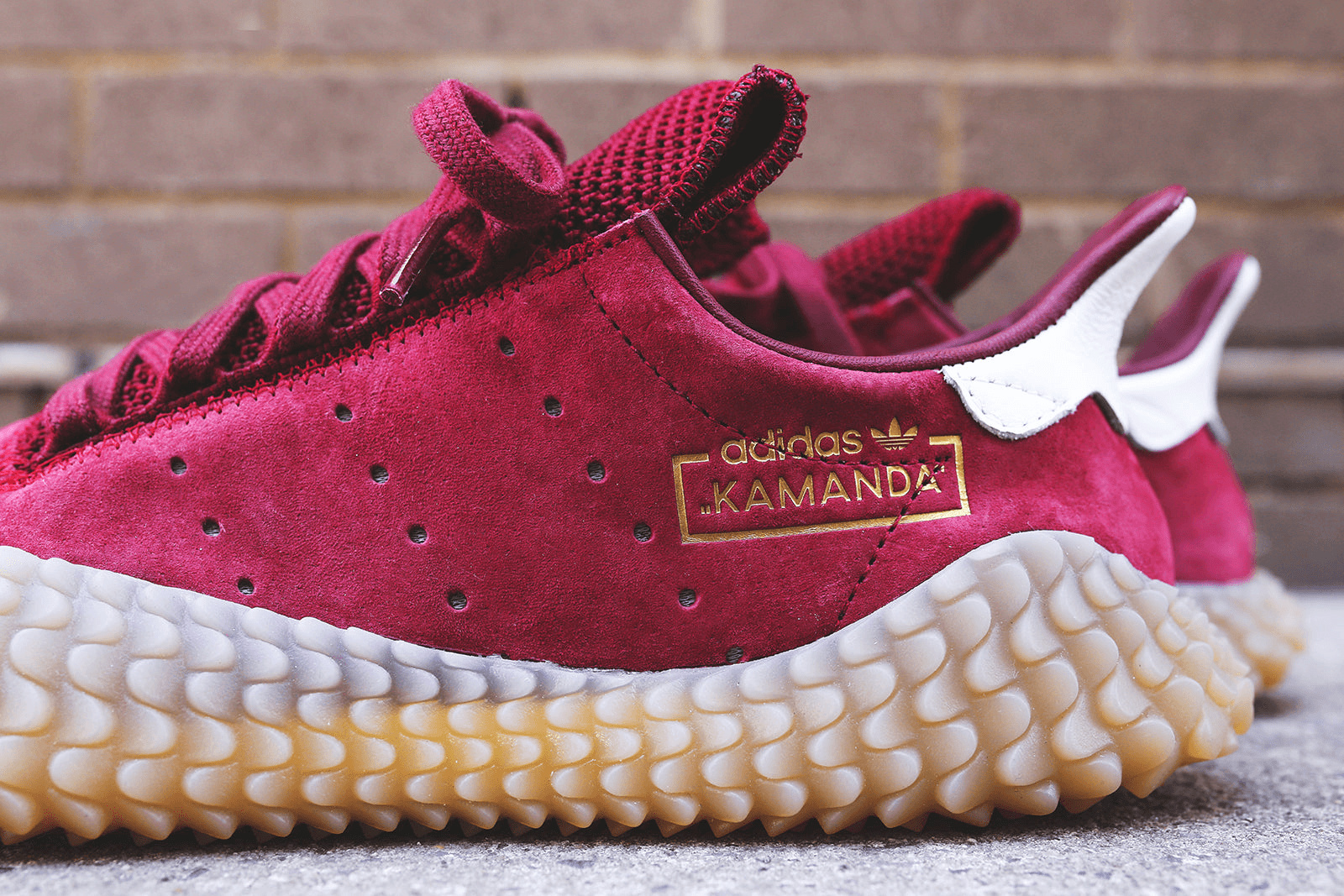 adidas Consortium Kamanda AQV65 - Burgundy / Gum — Image 2