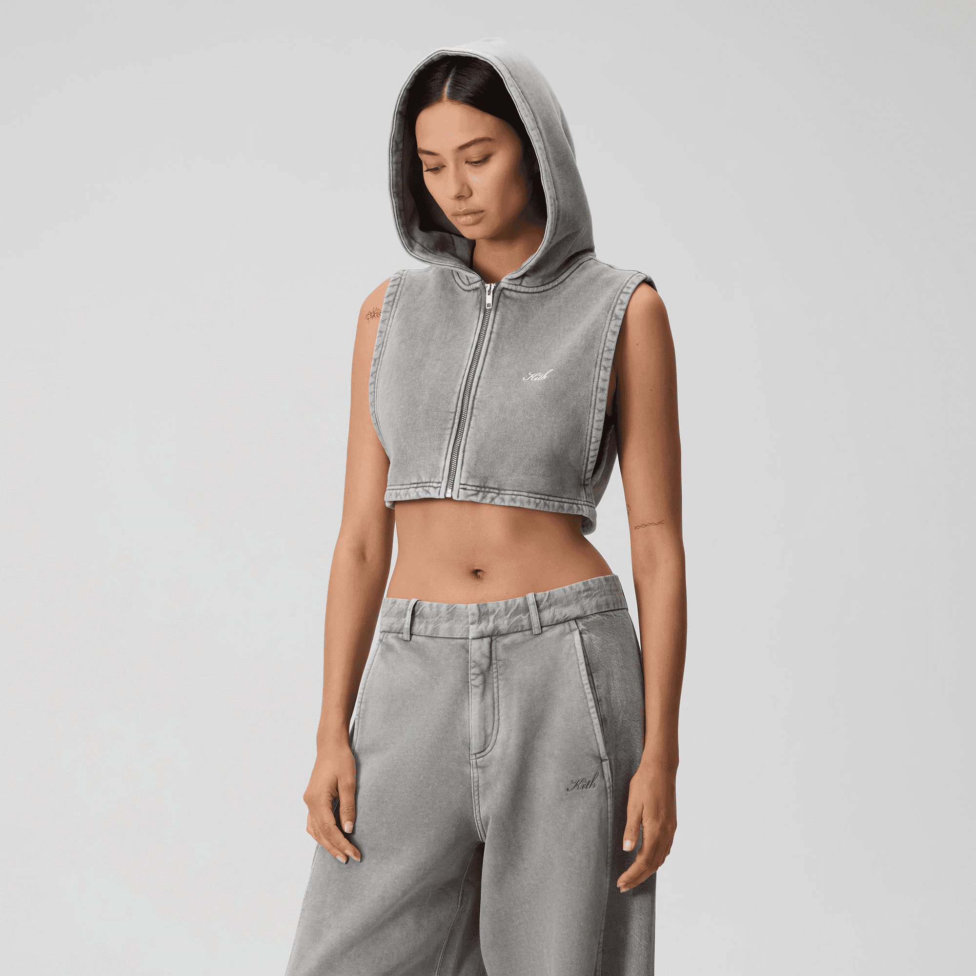 Kith Women Tanner Washed Hooded Dickey - Statue — Image 5
