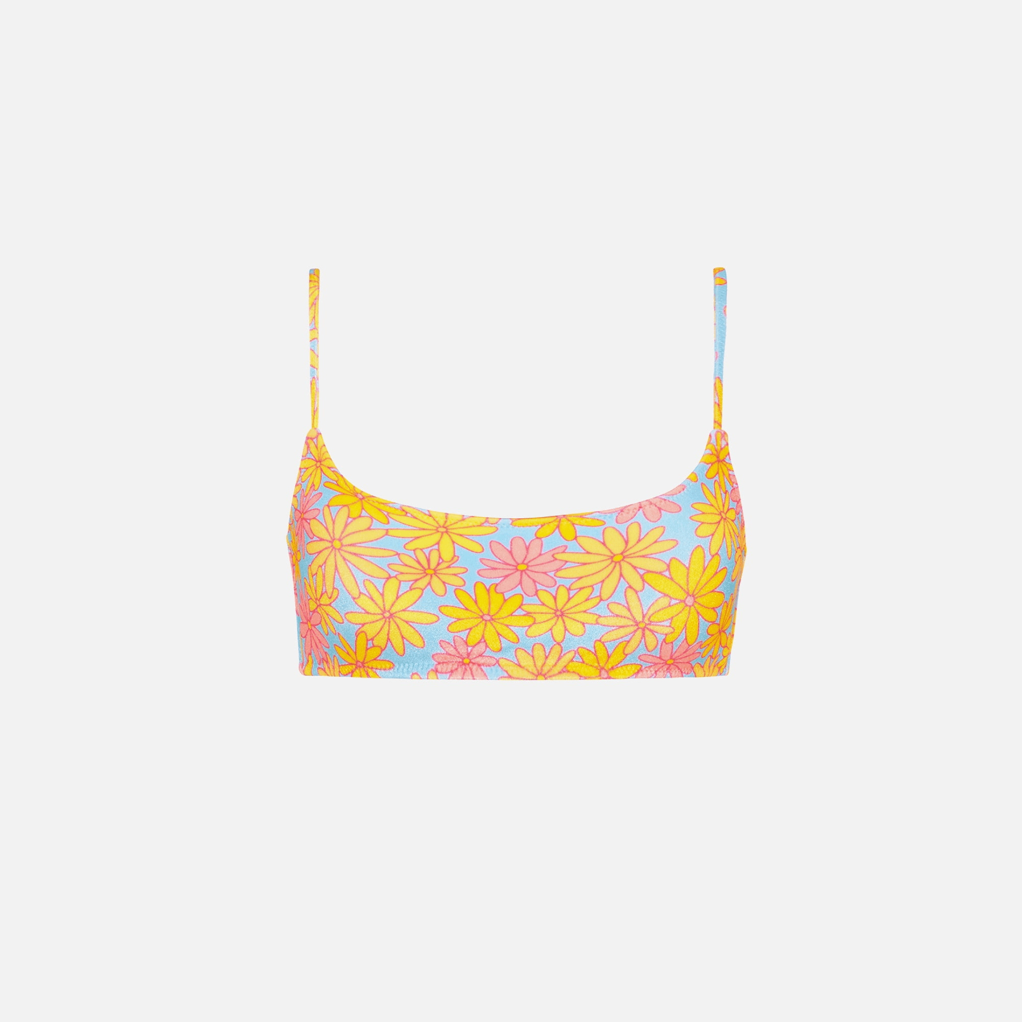 Triangl Mica Top - Sky Floral Velvet