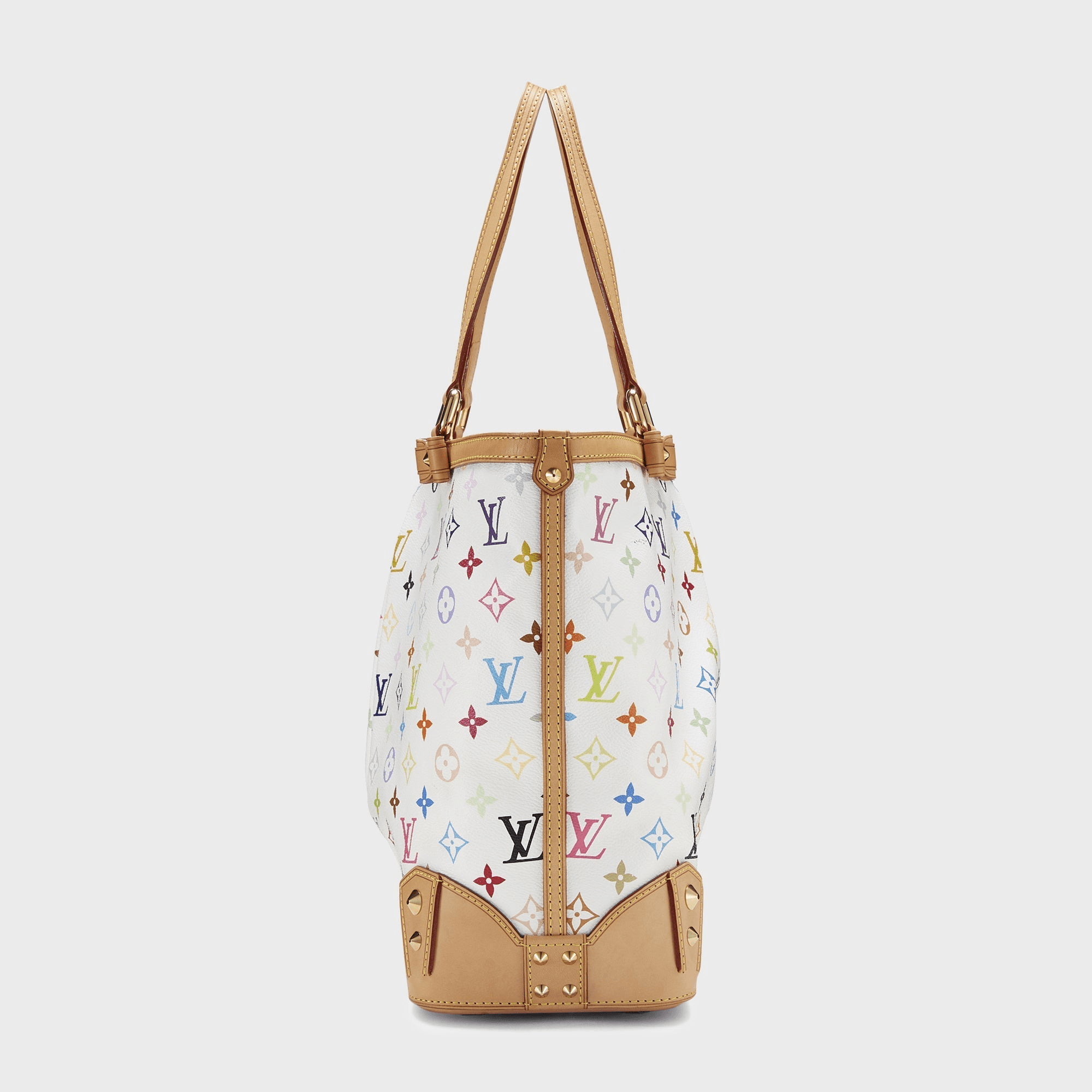 WGACA White Monogram Multicolore Sharleen MM Bag - White — Image 3