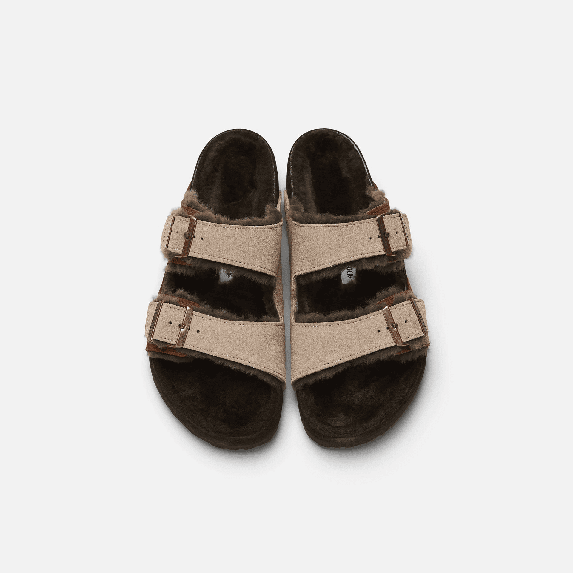 Kith Women for Birkenstock Arizona Shearling - Mink / Dark Brown — Image 4