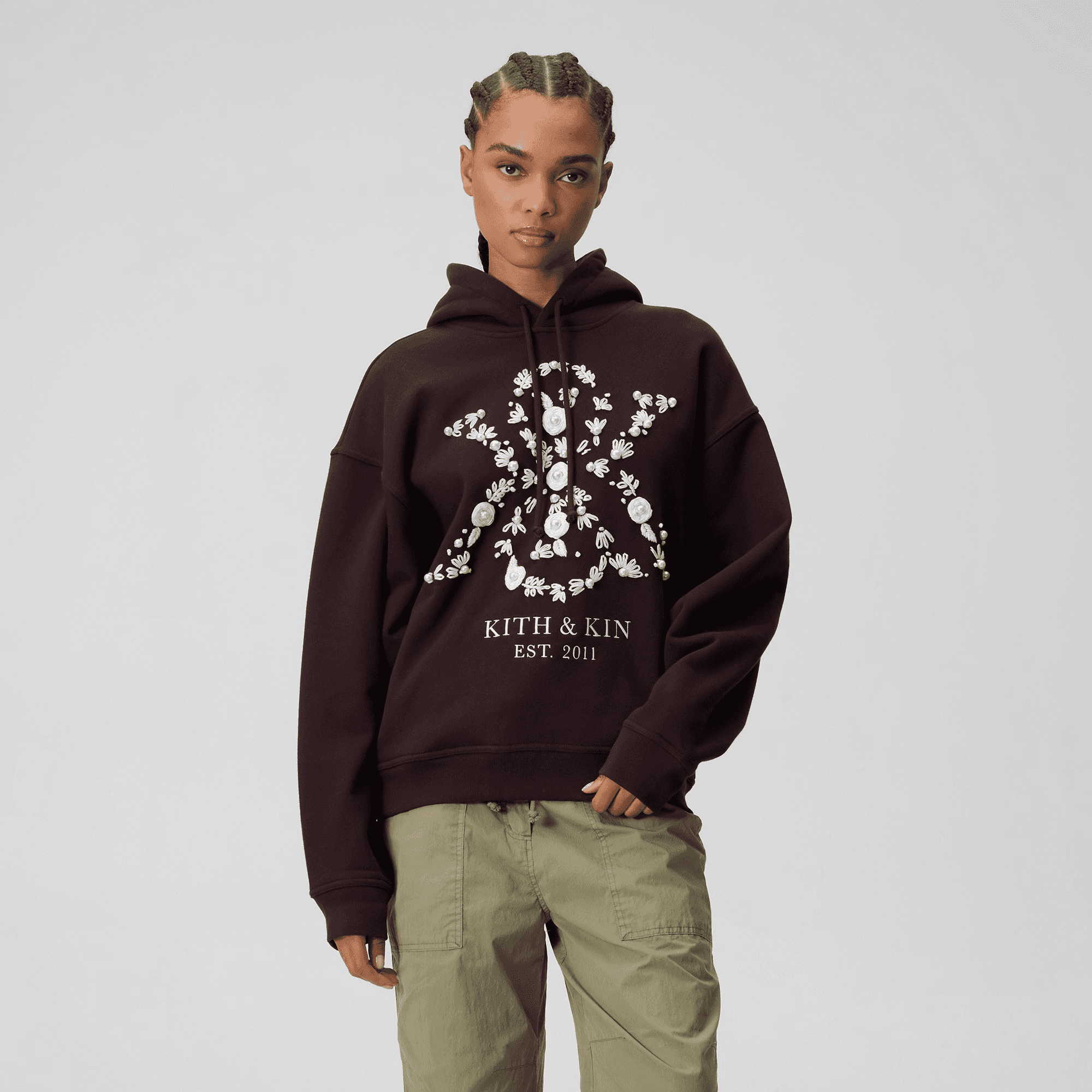 Kith Women Maverick Pearl Crest Hoodie - Incognito — Image 4