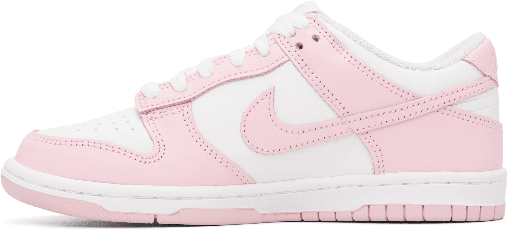 Big Kids Pink & White Dunk Low Sneakers — Image 4