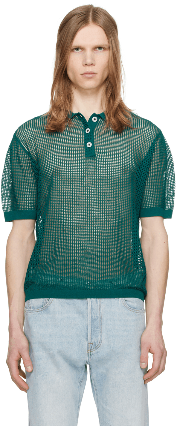 Green Three-Button Polo
