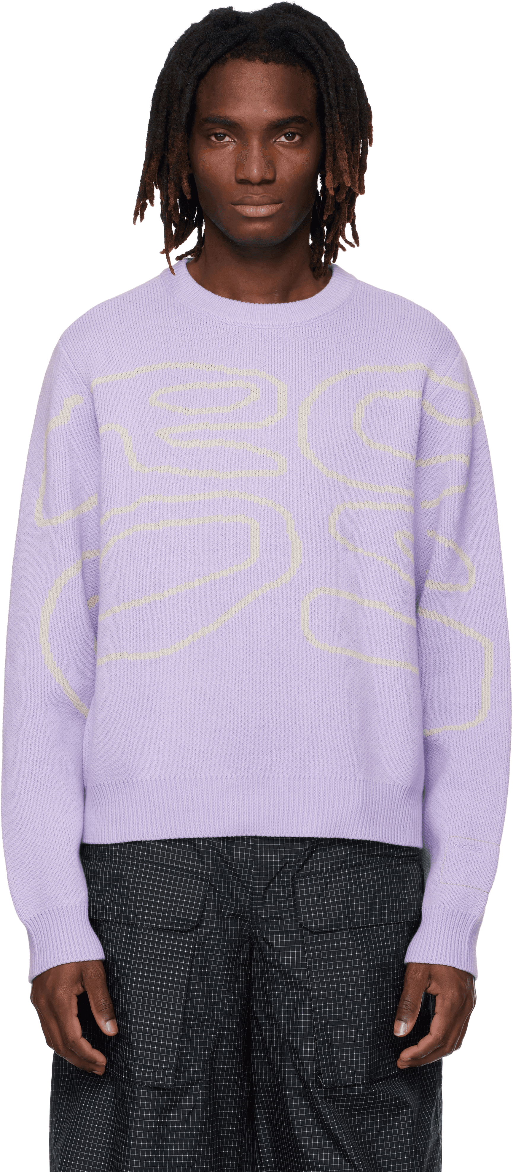 Purple Stack Logo Knit Sweater - Image 1