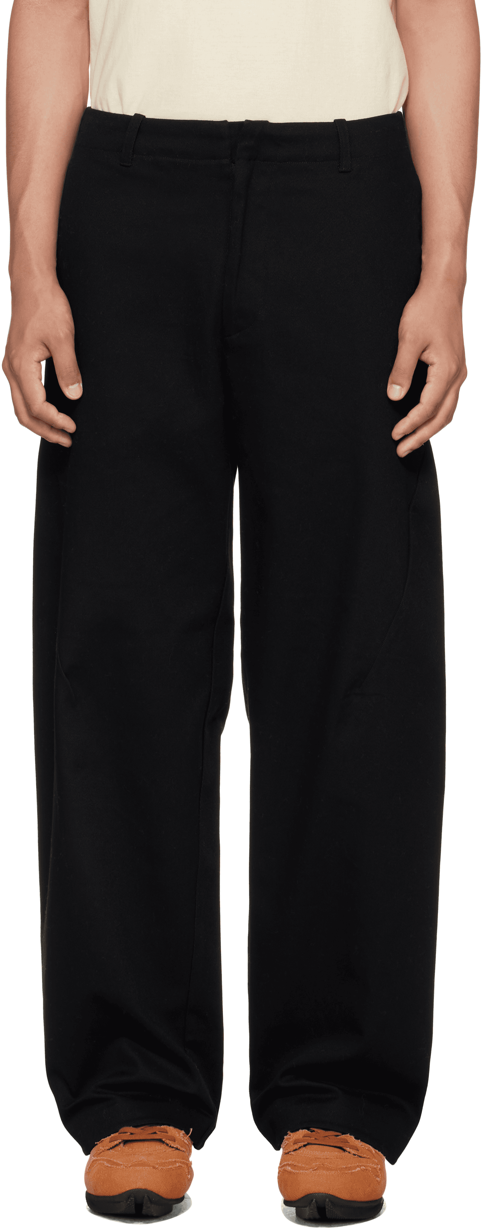 Black Heavy Cotton Cicada Trousers - Image 1