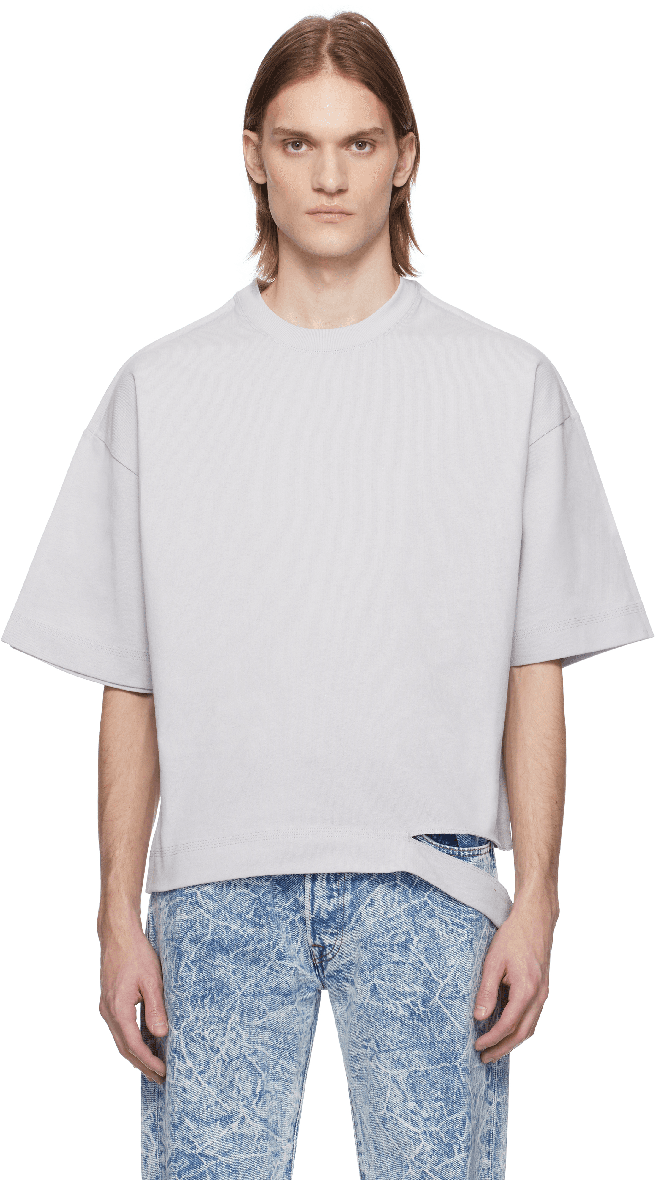 Gray Square XY-Plane Cutout T-shirt - Image 1