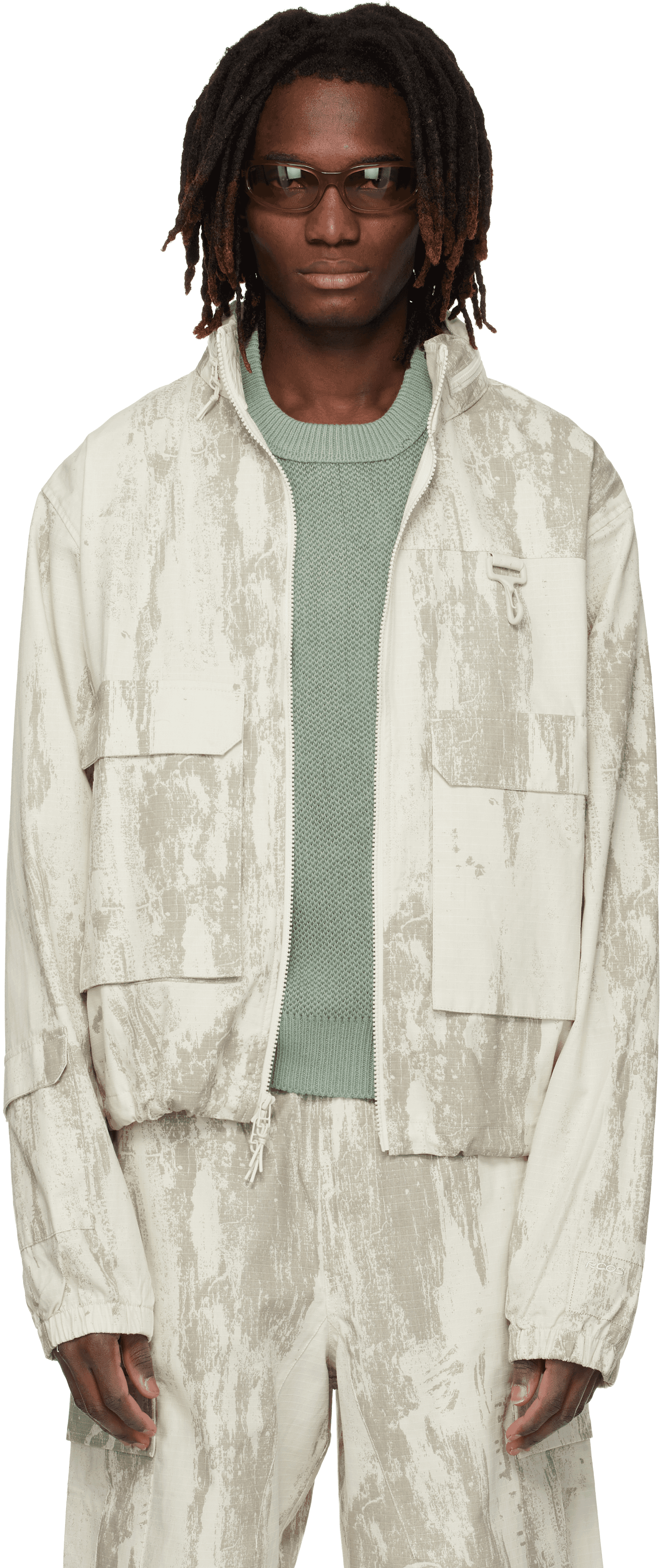 Beige & Gray Sierra Jacket - Image 1