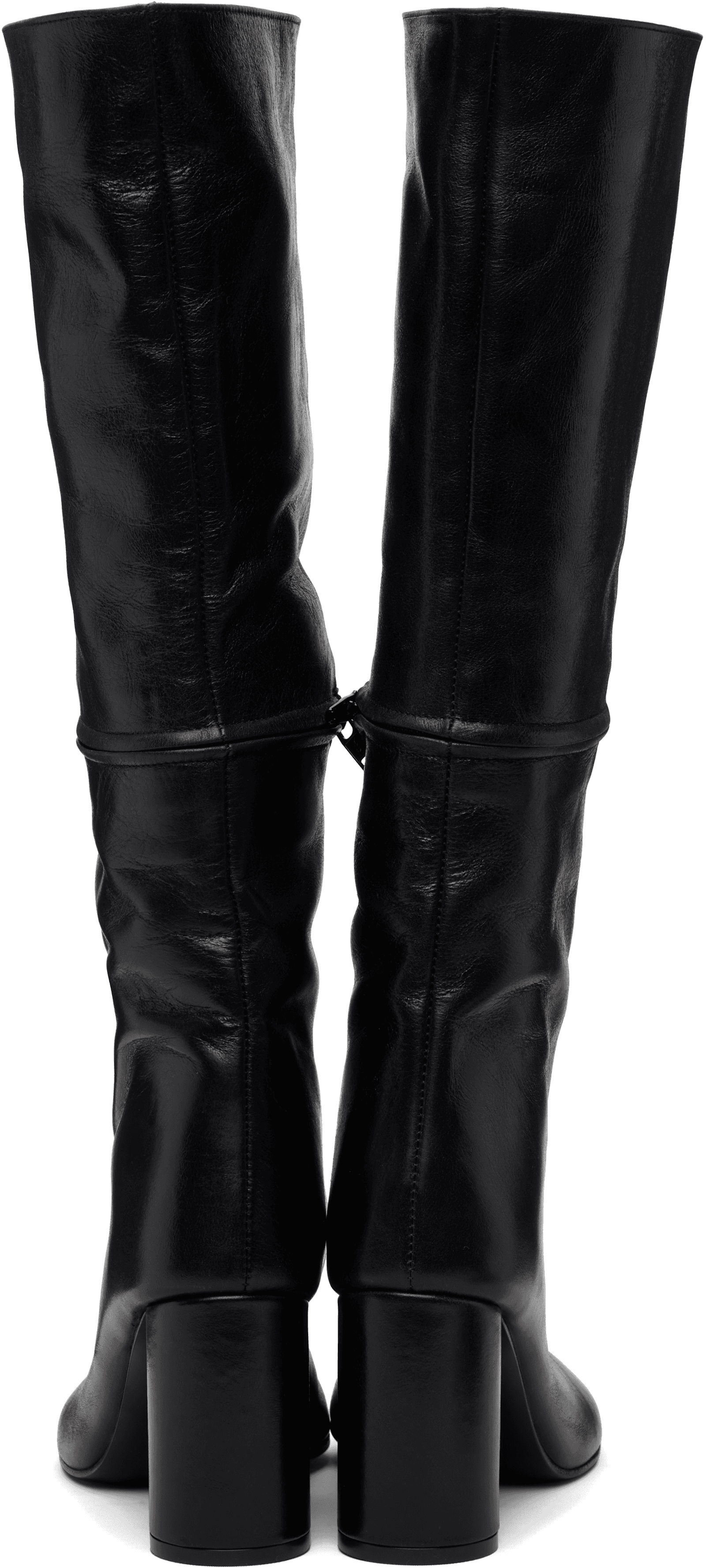 Black 2-In One Zip Round Tall Boots — Image 4