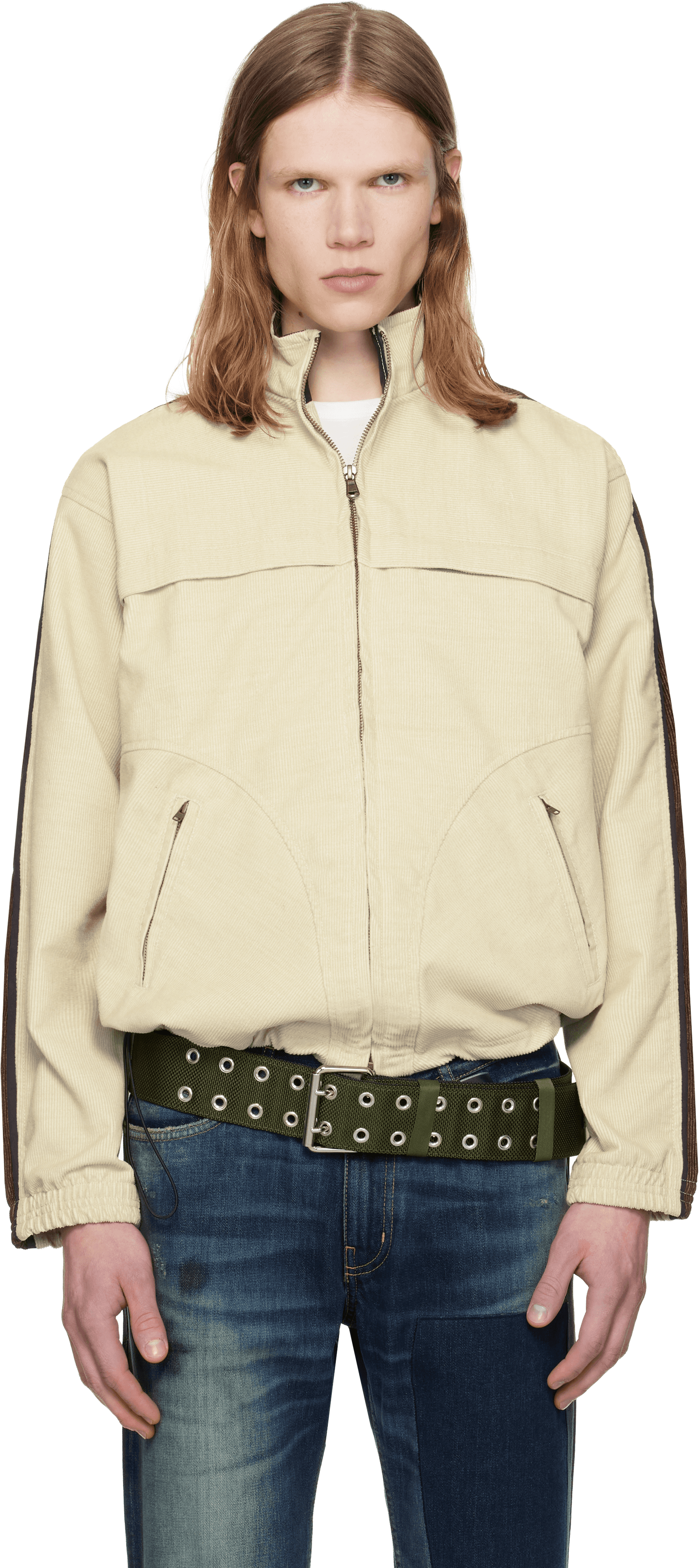 Off-White Washed Corduroy Track Jacket - Image 1