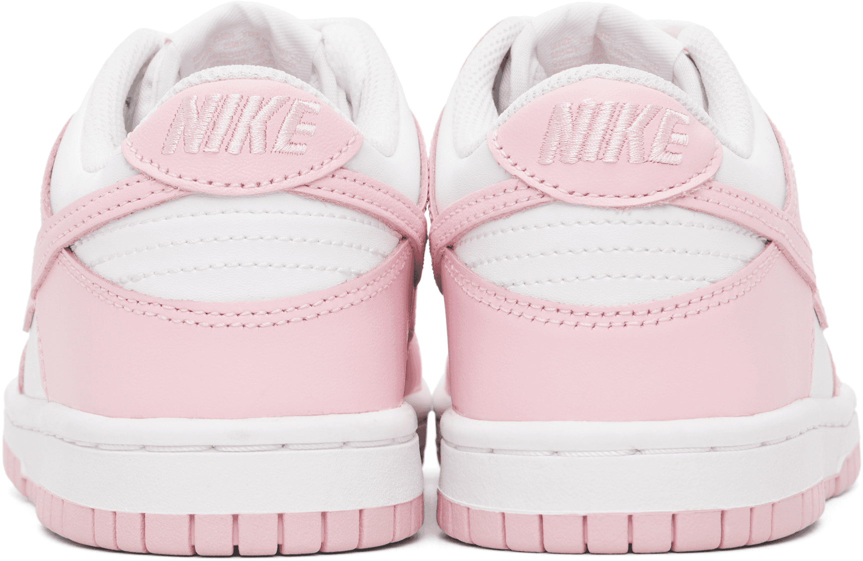 Big Kids Pink & White Dunk Low Sneakers — Image 2
