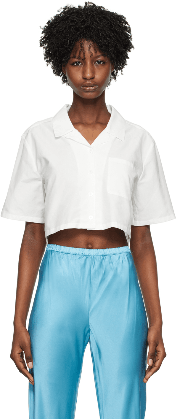 White Cropped Shirt - Image 1