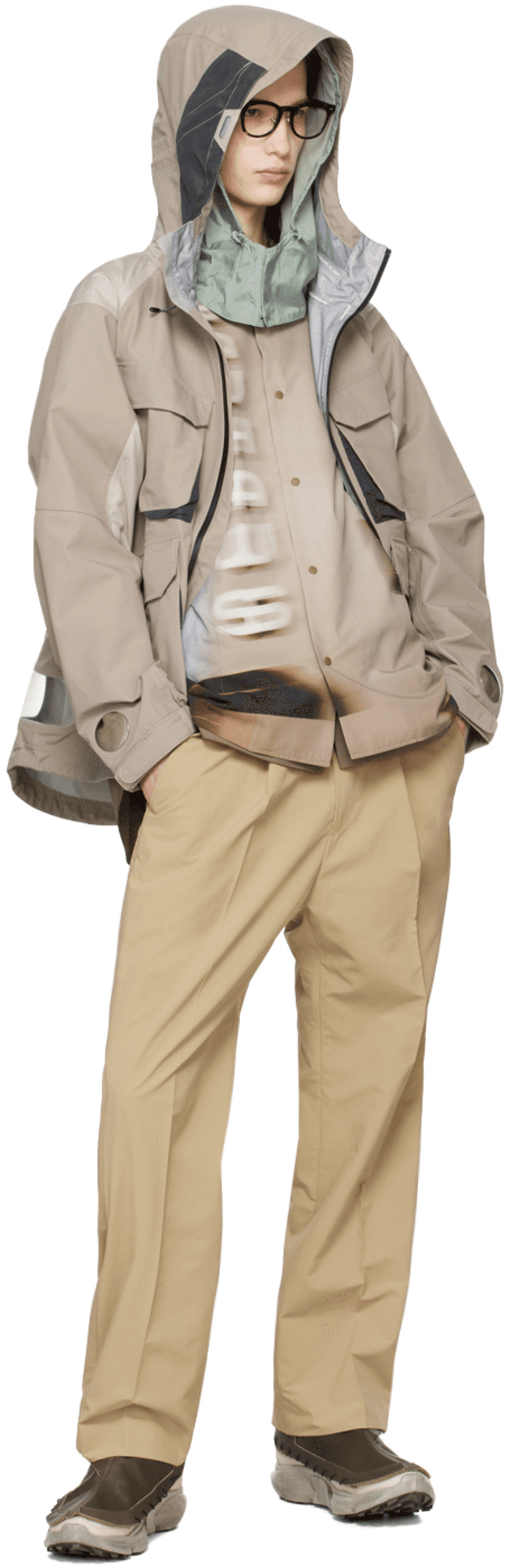 meanswhile - Beige Side Zip Trousers - Image 1