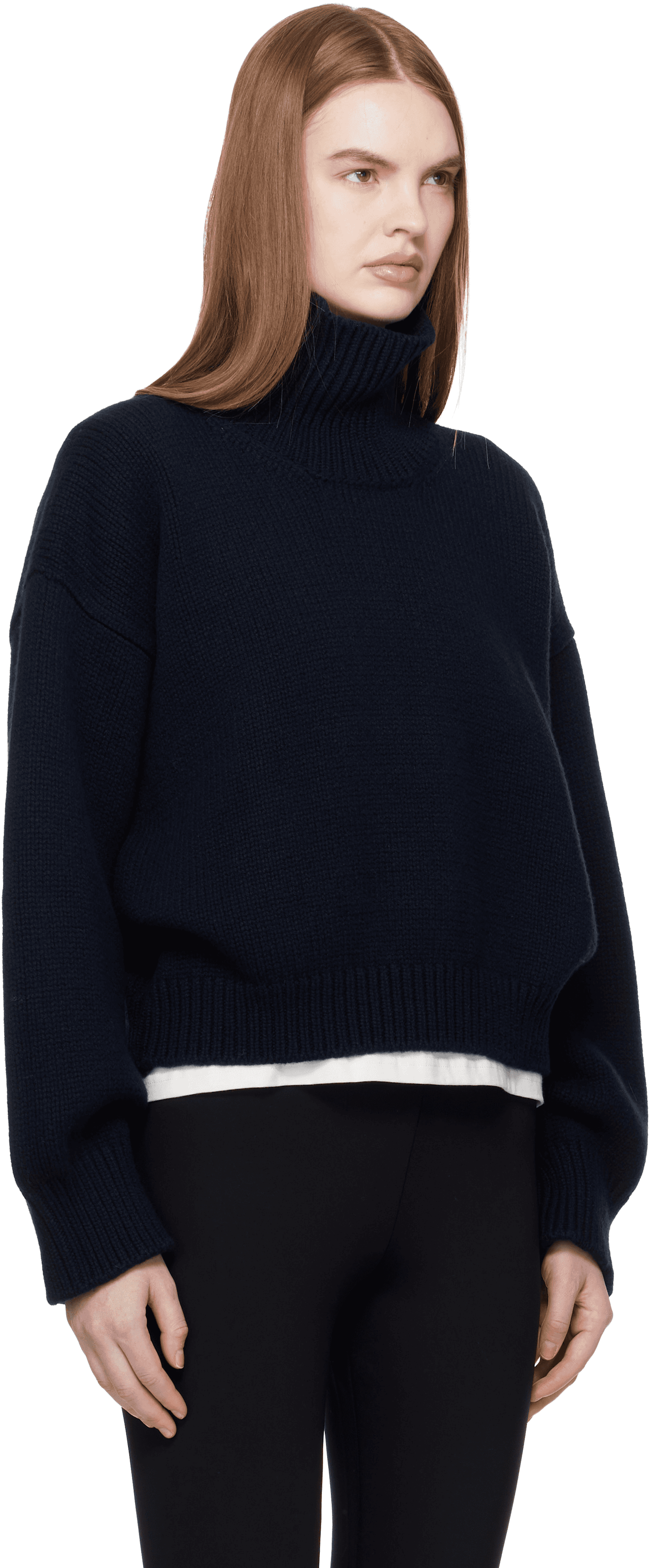 Navy Caragh Crop Turtleneck — Image 4