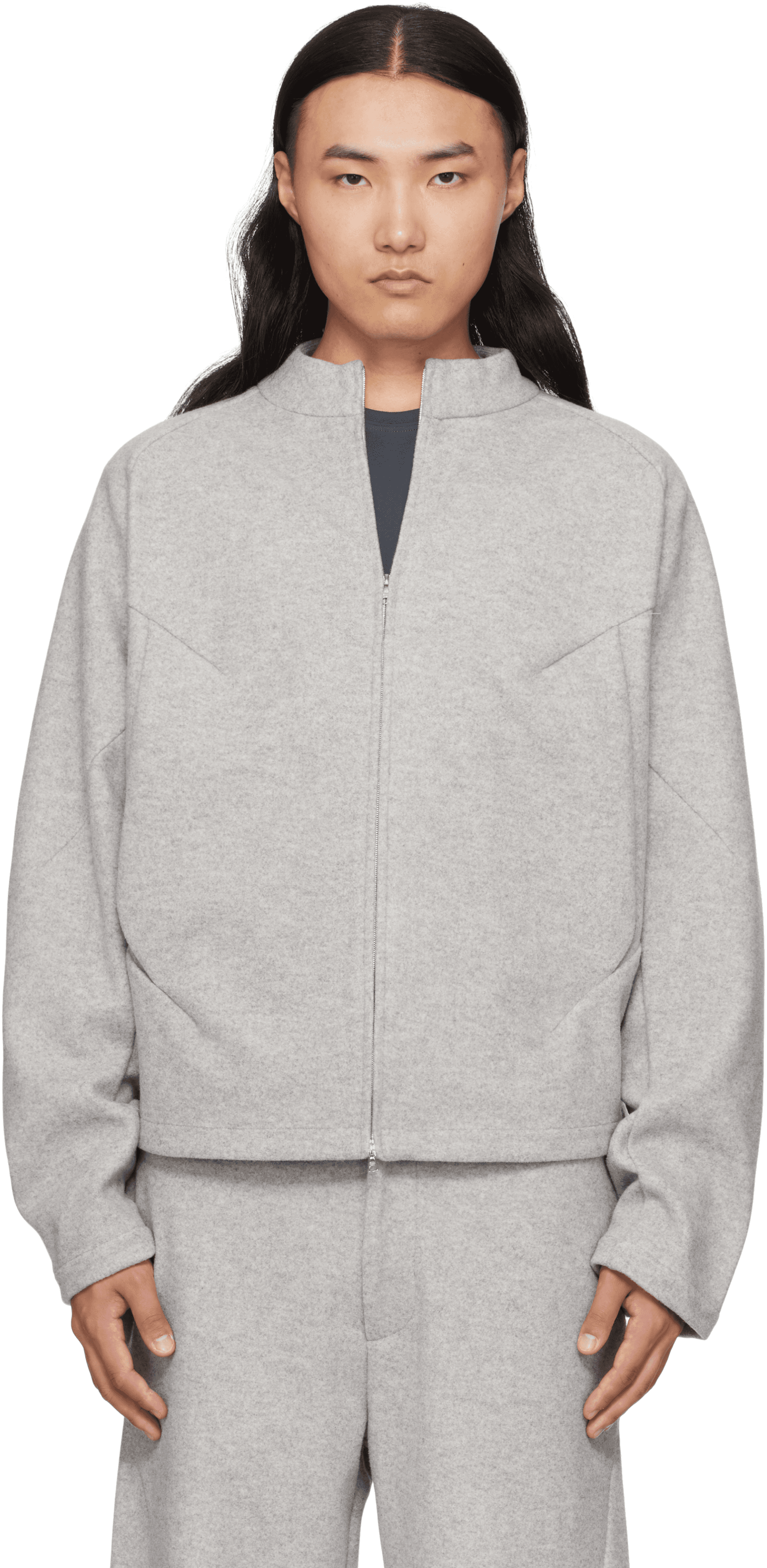 Gray Hybrid Wool Slash Jacket - Image 1
