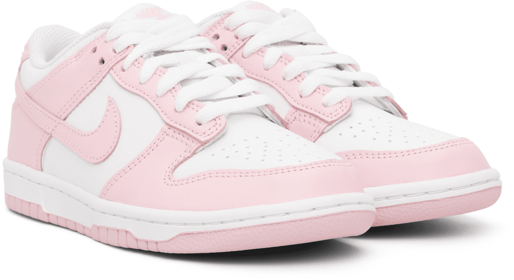 Big Kids Pink & White Dunk Low Sneakers — Image 3