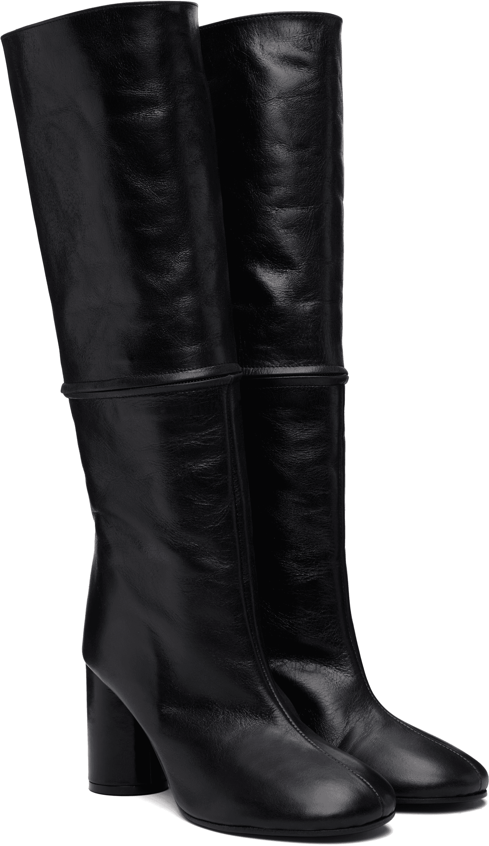 Black 2-In One Zip Round Tall Boots — Image 5