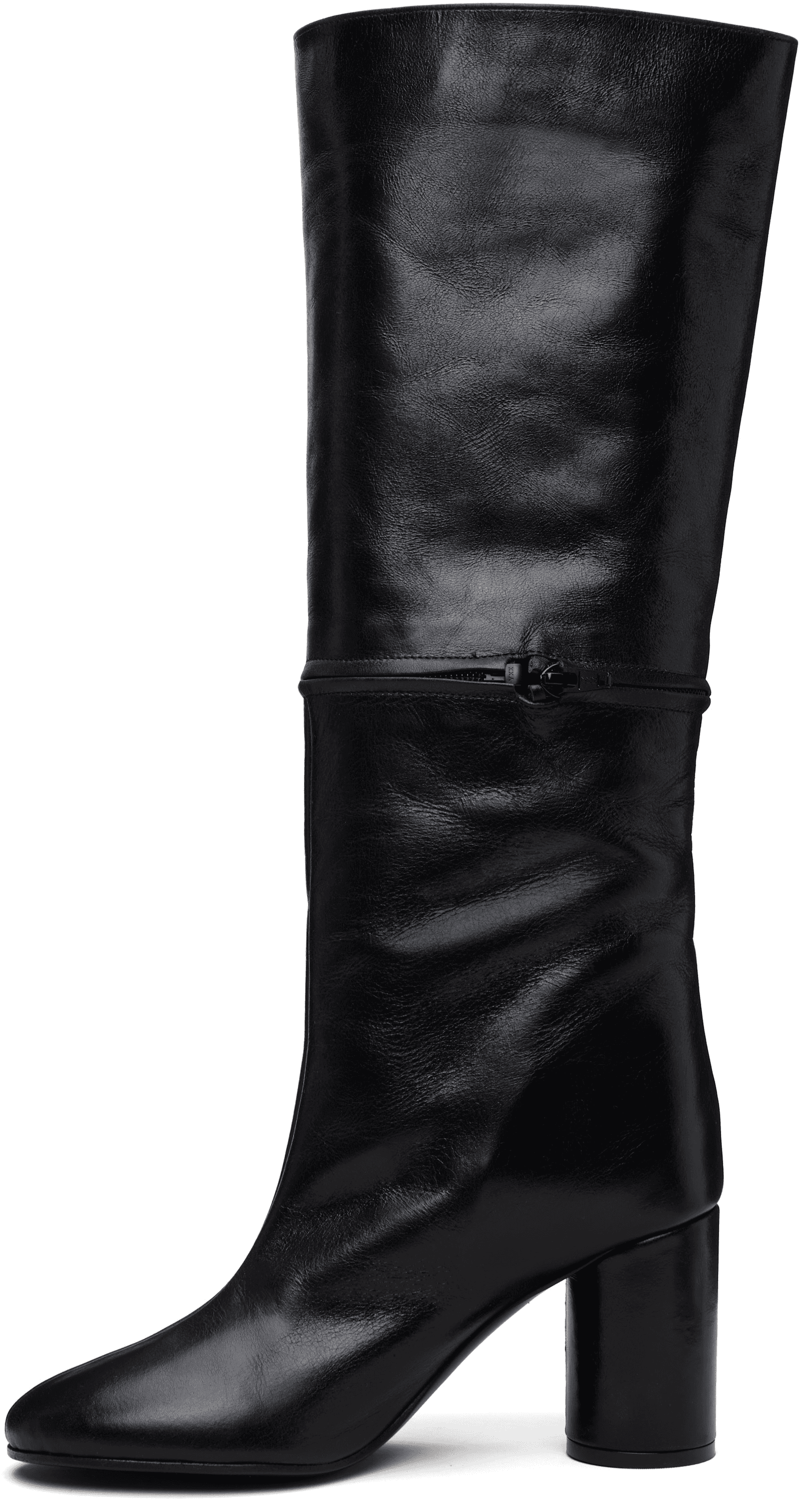 Black 2-In One Zip Round Tall Boots — Image 3