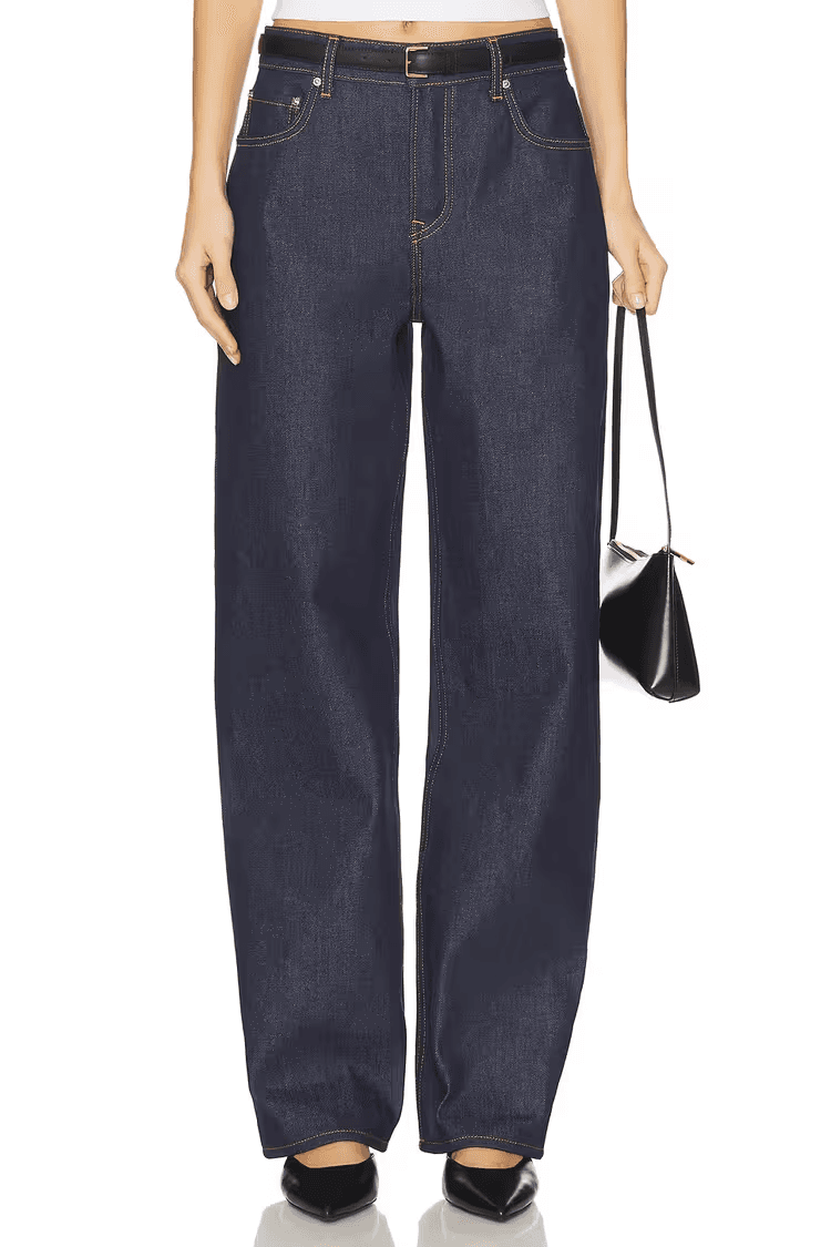 Baggy dark wash denim