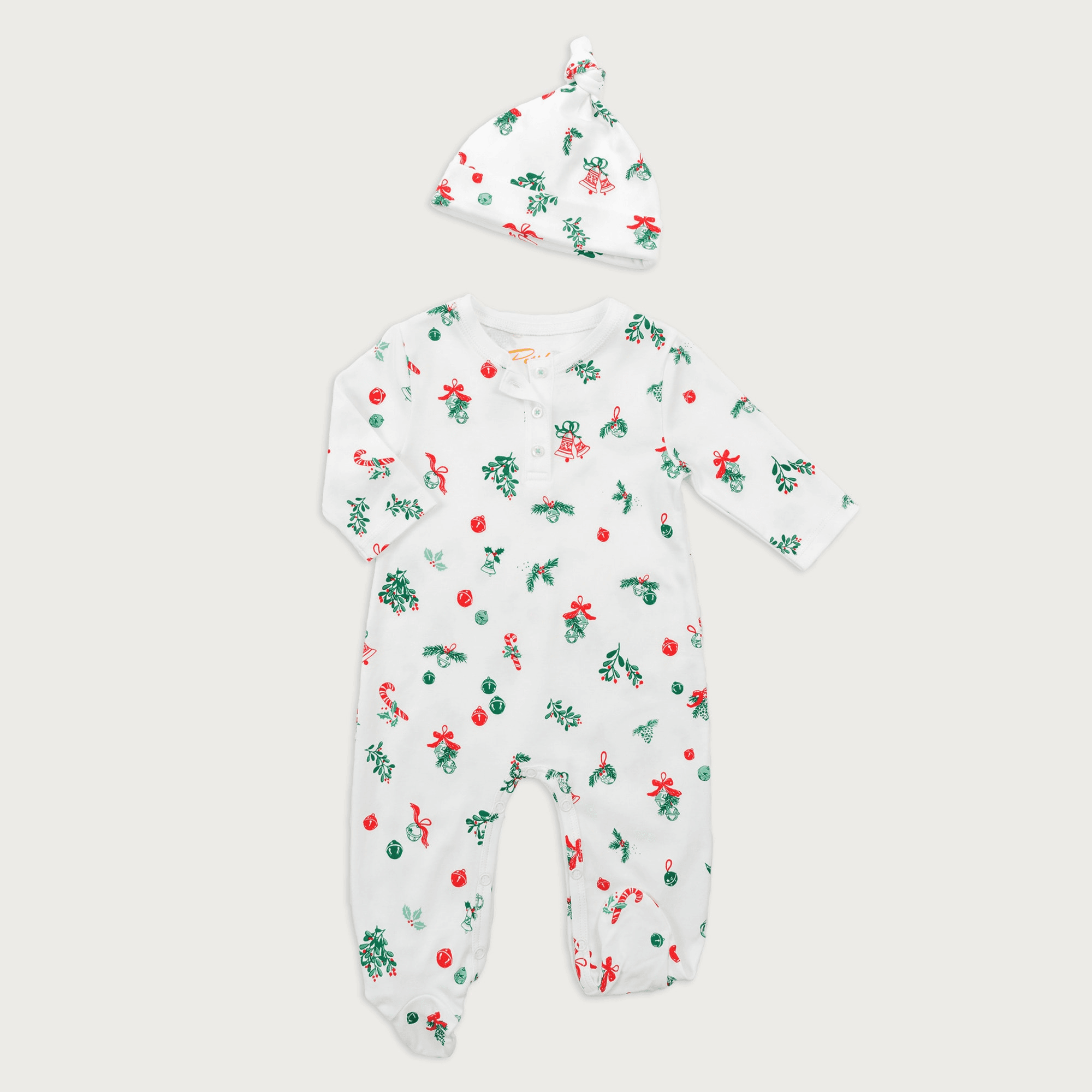 Petidoux babies' Pima cotton one-piece and matching hat set - Image 1