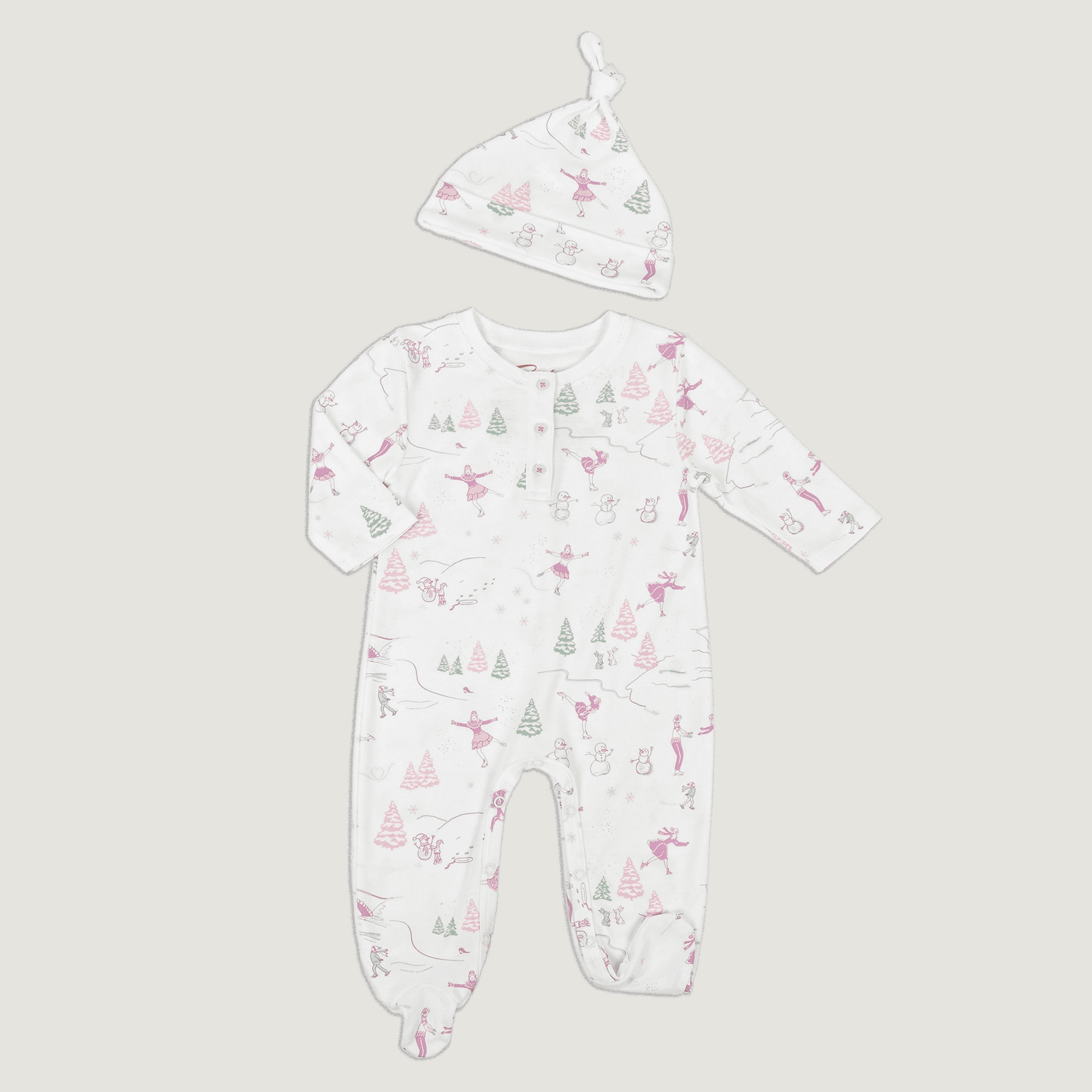 Petidoux babies' Pima cotton one-piece and matching hat set - Image 1