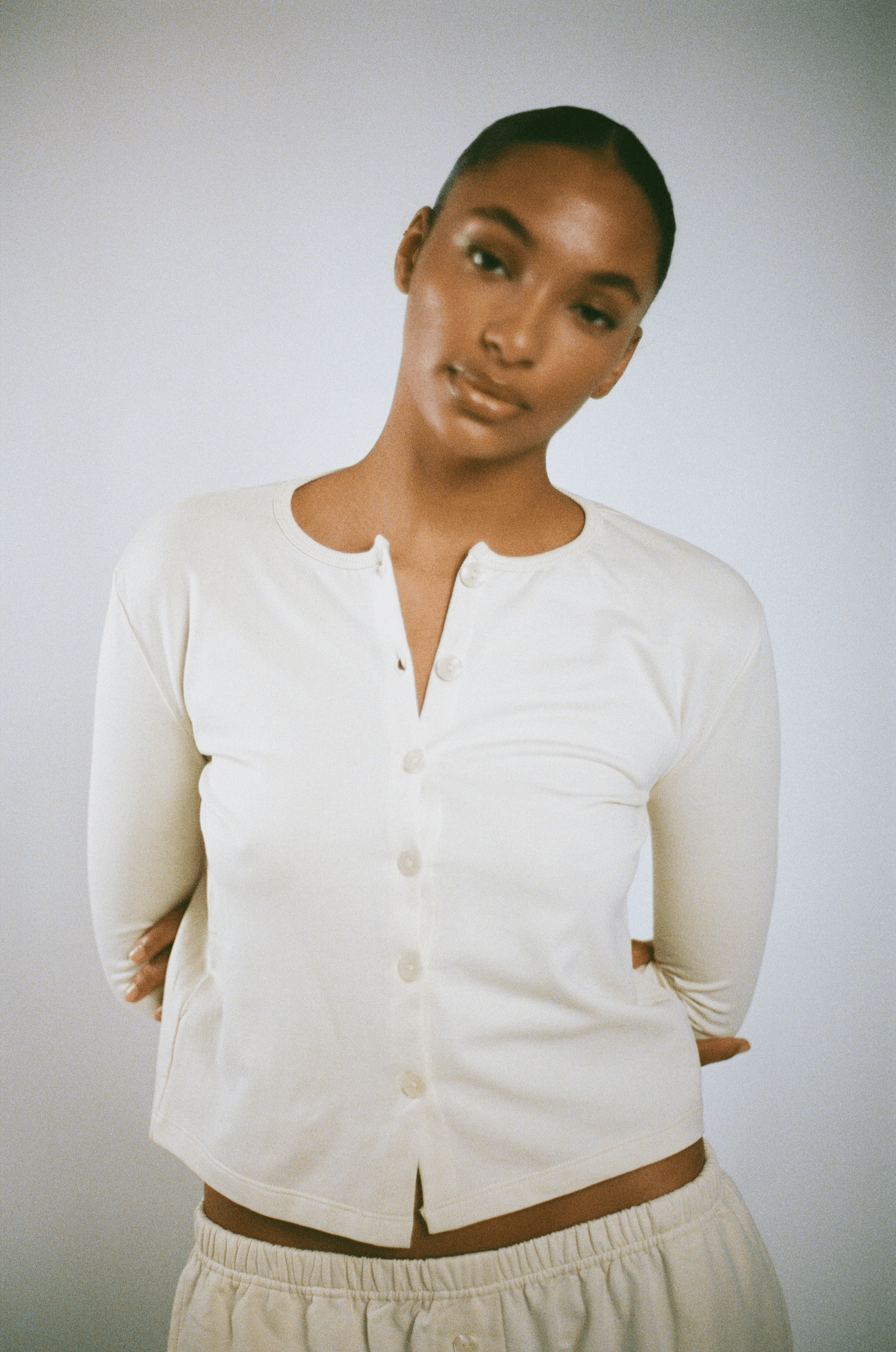 Cotton Cardigan Cream - Image 1