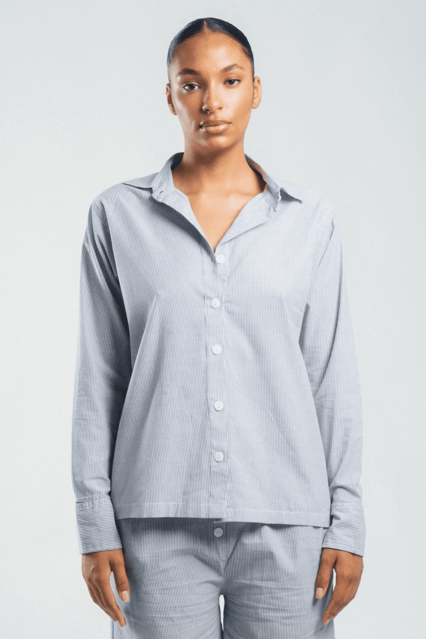 Button Down Shirt Ocean Blue Stripe - Image 1