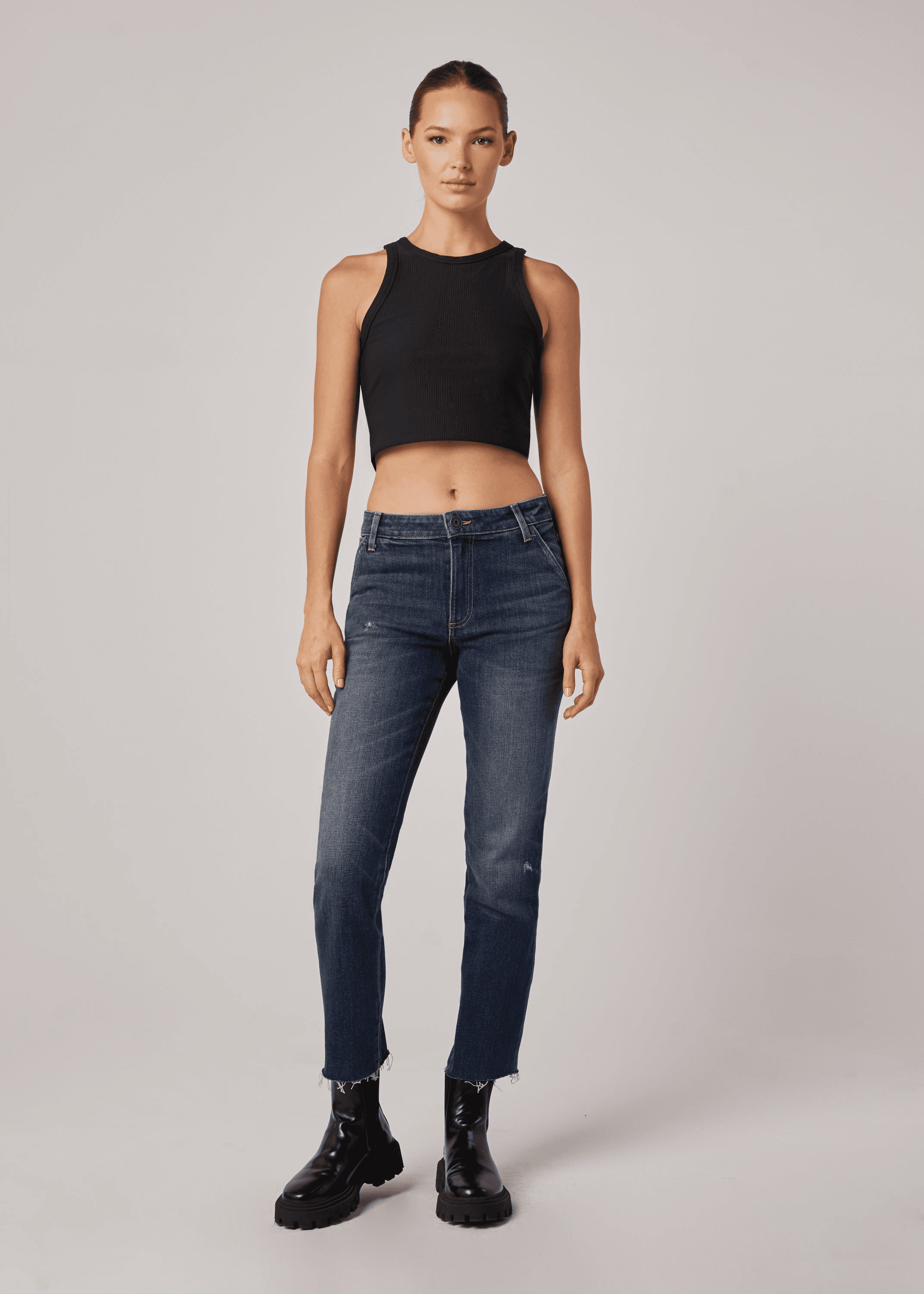 Charlie High Rise Utility Straight Jeans - Image 1