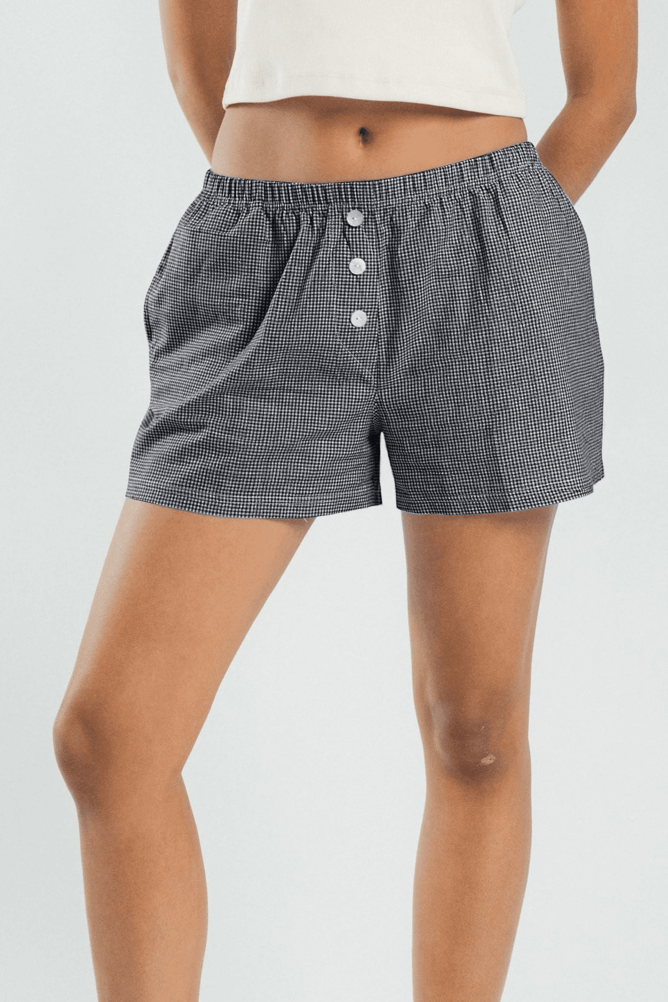 Boxer Shorts Black Gingham - Image 1