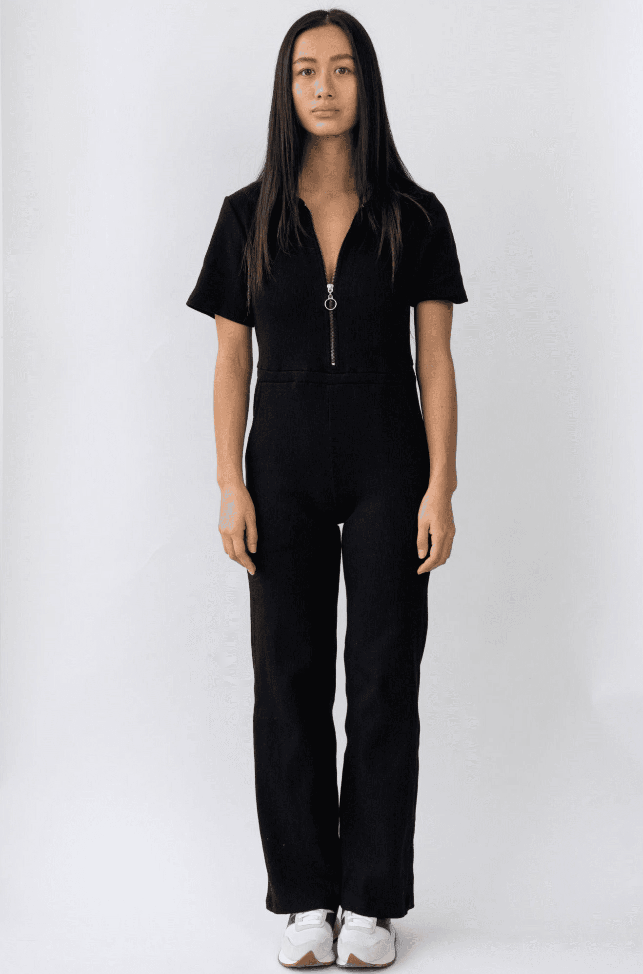 Ribbed Polo Jumpsuit Jet - Image 1