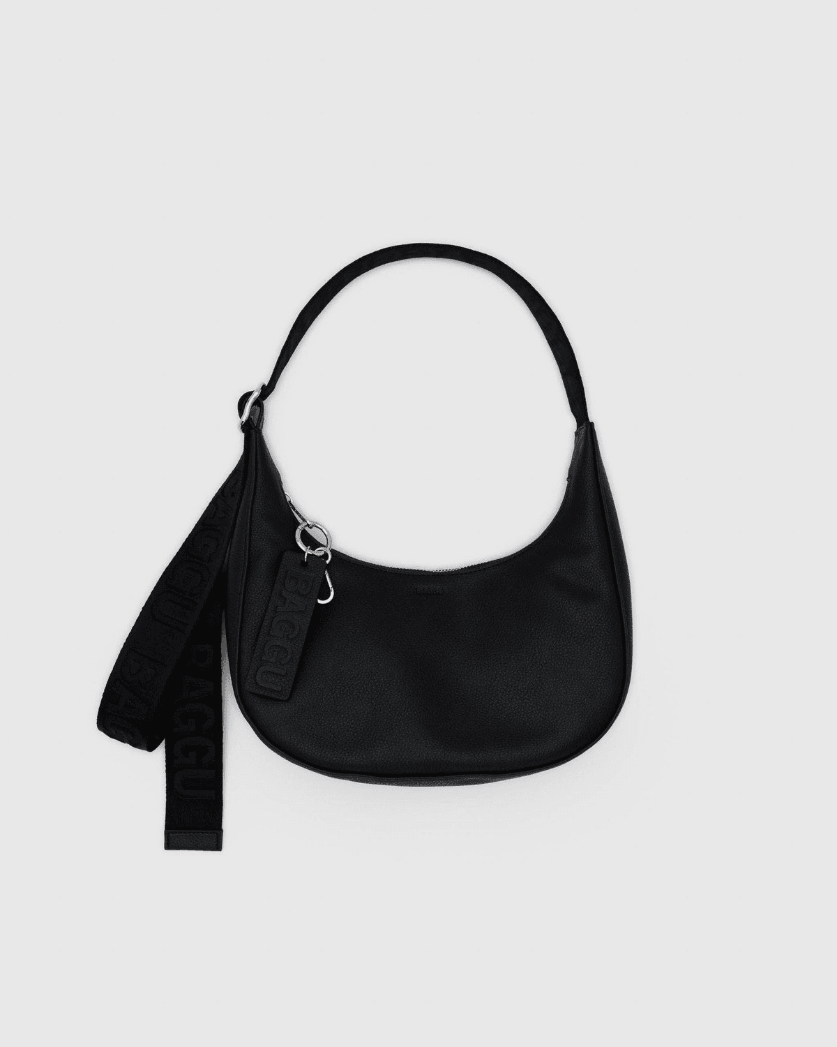 Small Recycled Leather Crescent Bag - Image 1