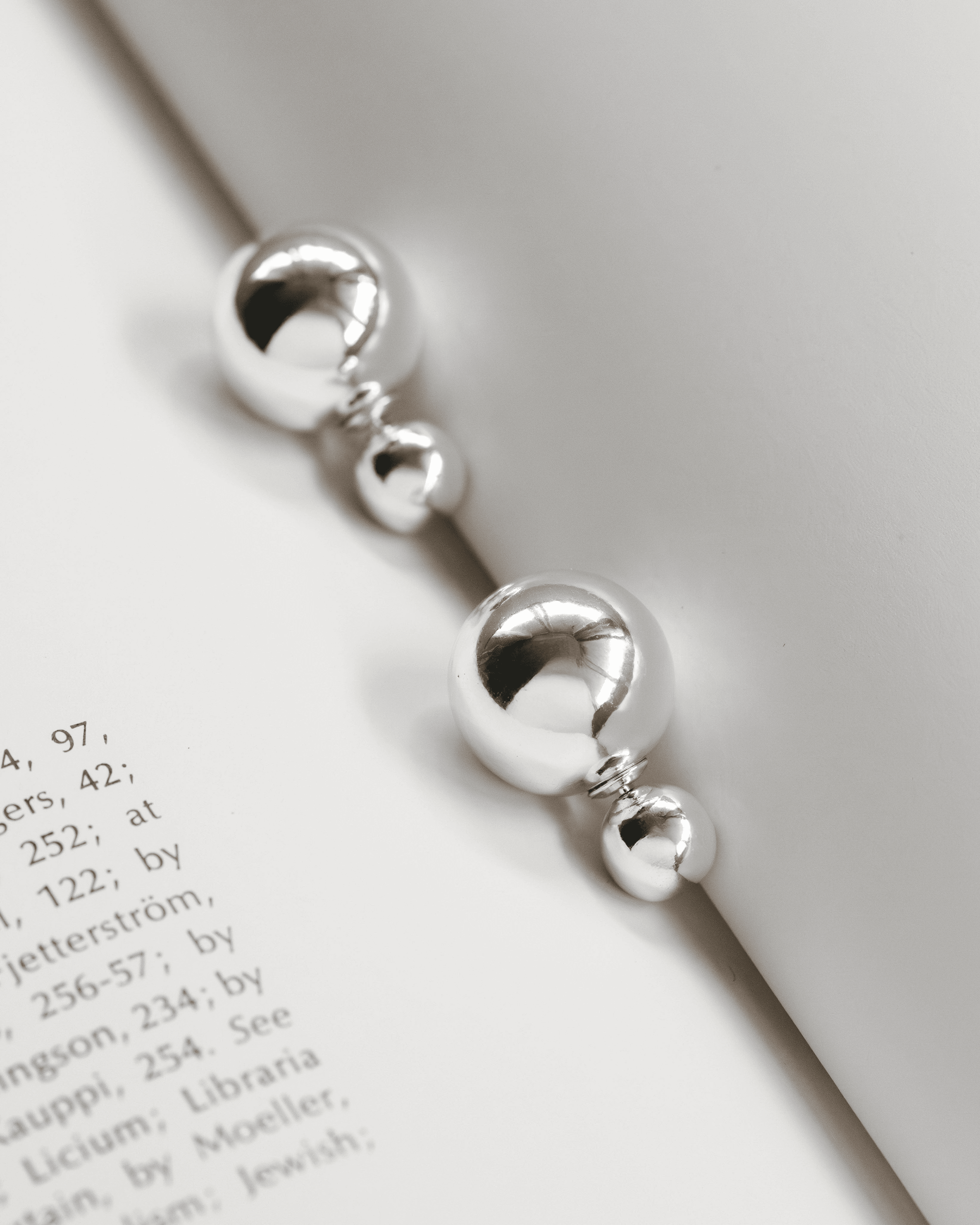 Orb Front Back Earring Silver - Image 1