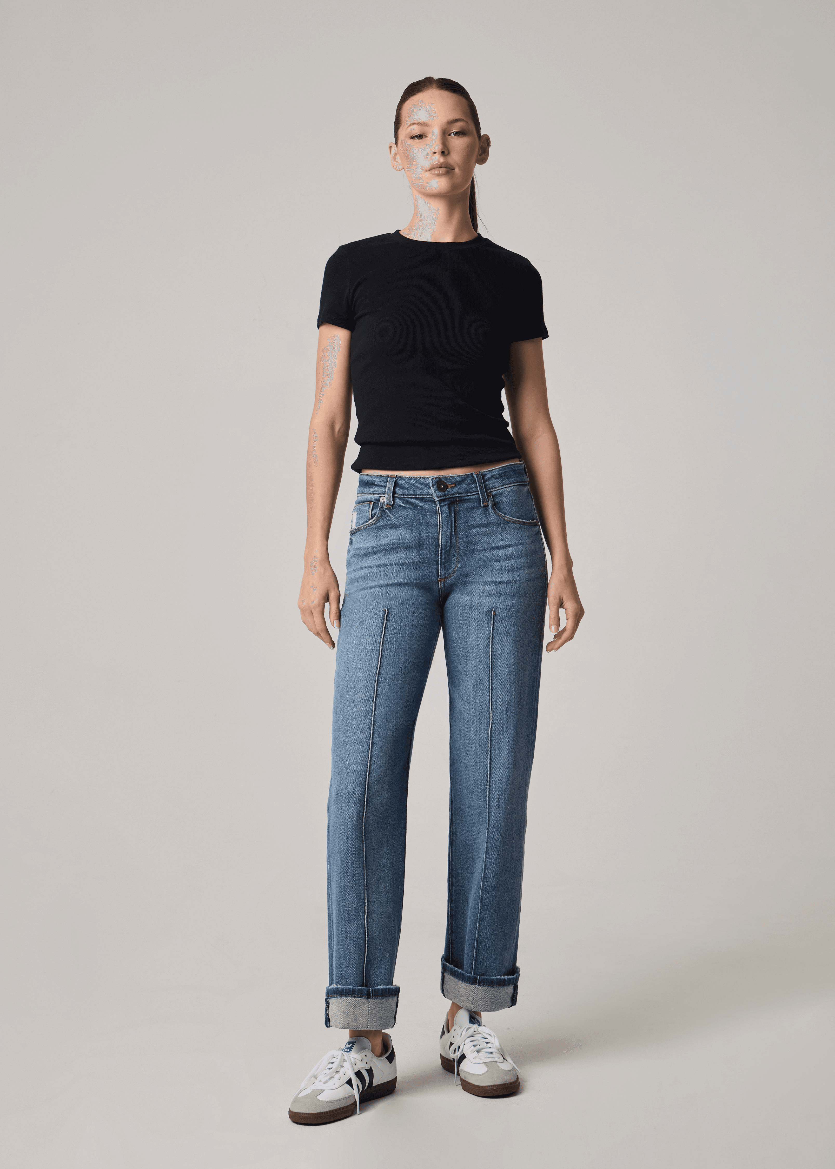Vincent High Rise Cuffed Wide Leg Jeans - Image 1