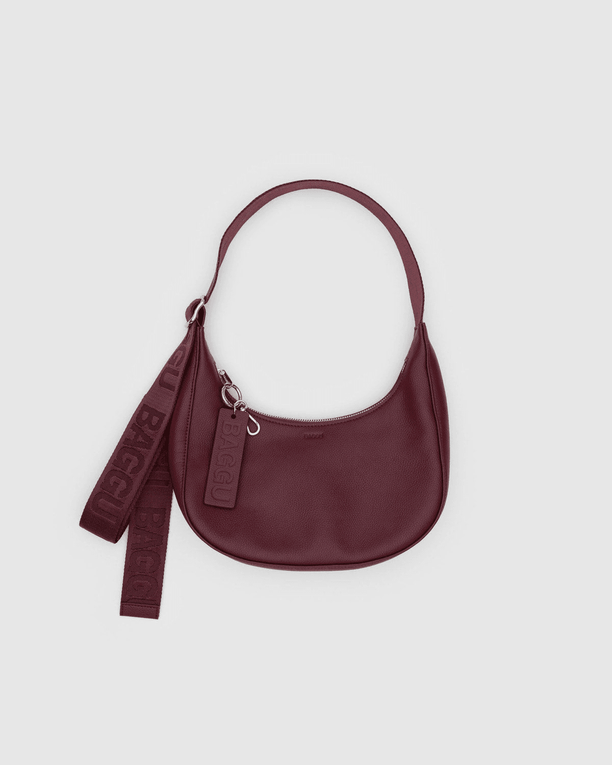Small Recycled Leather Crescent Bag - Image 1