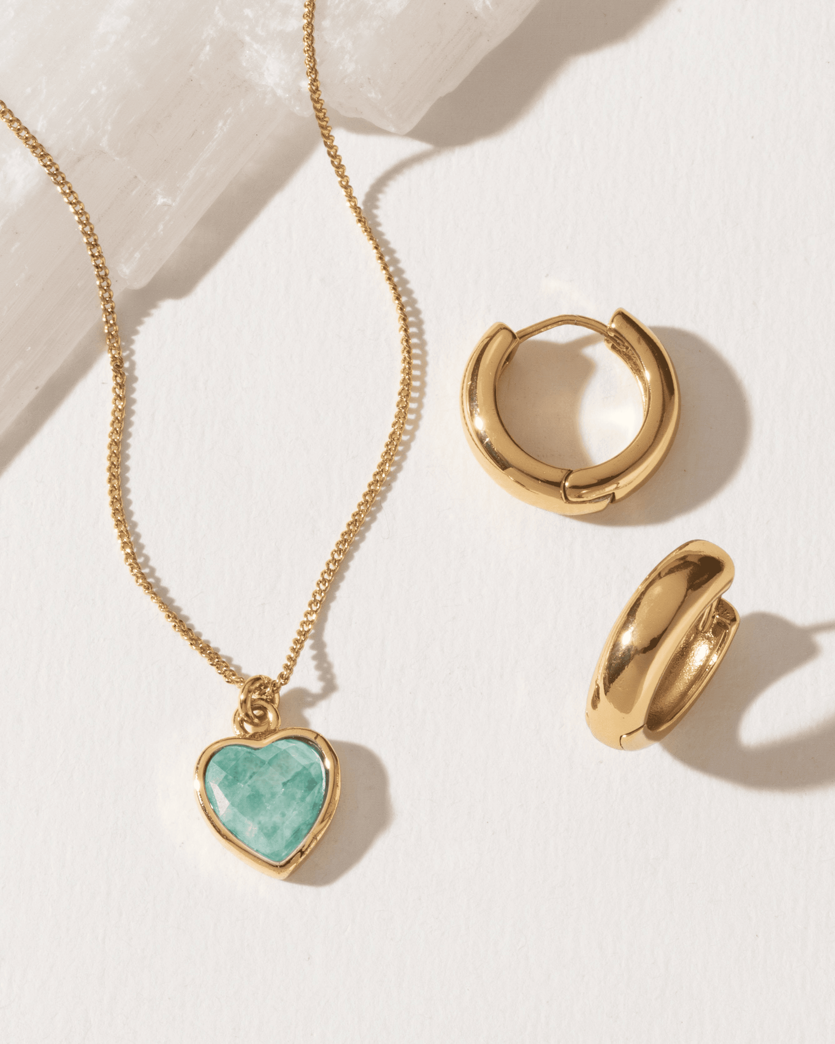 Heart's Accelerated Necklace Huggie Set - Image 1