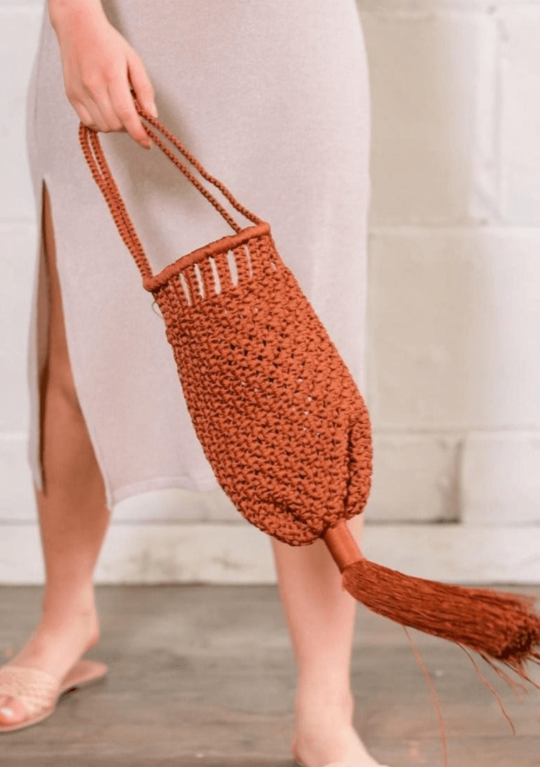 Lauren Silk Woven Tassle Bag - Image 1