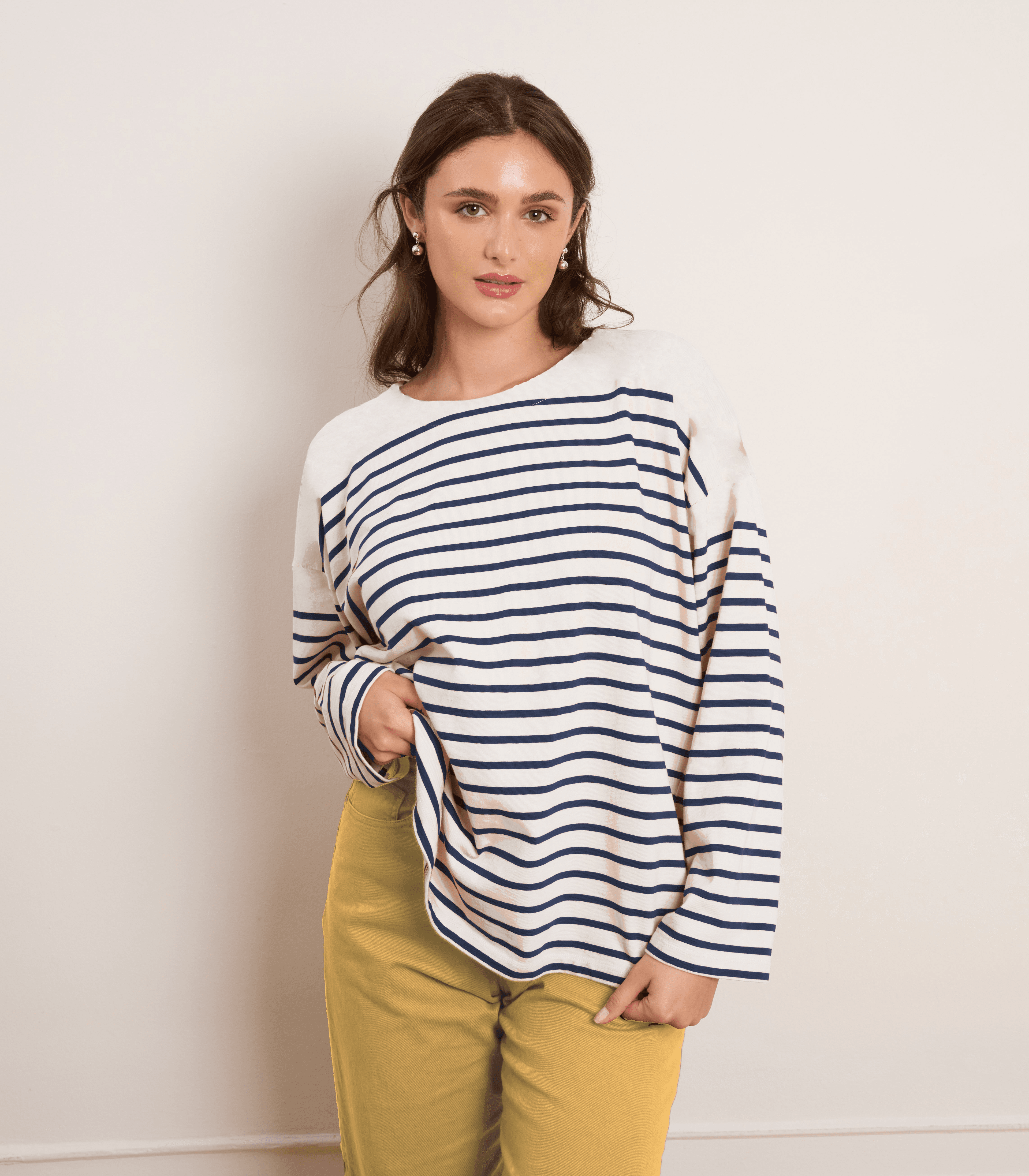 Marianne Oversized Breton Tee - Image 1