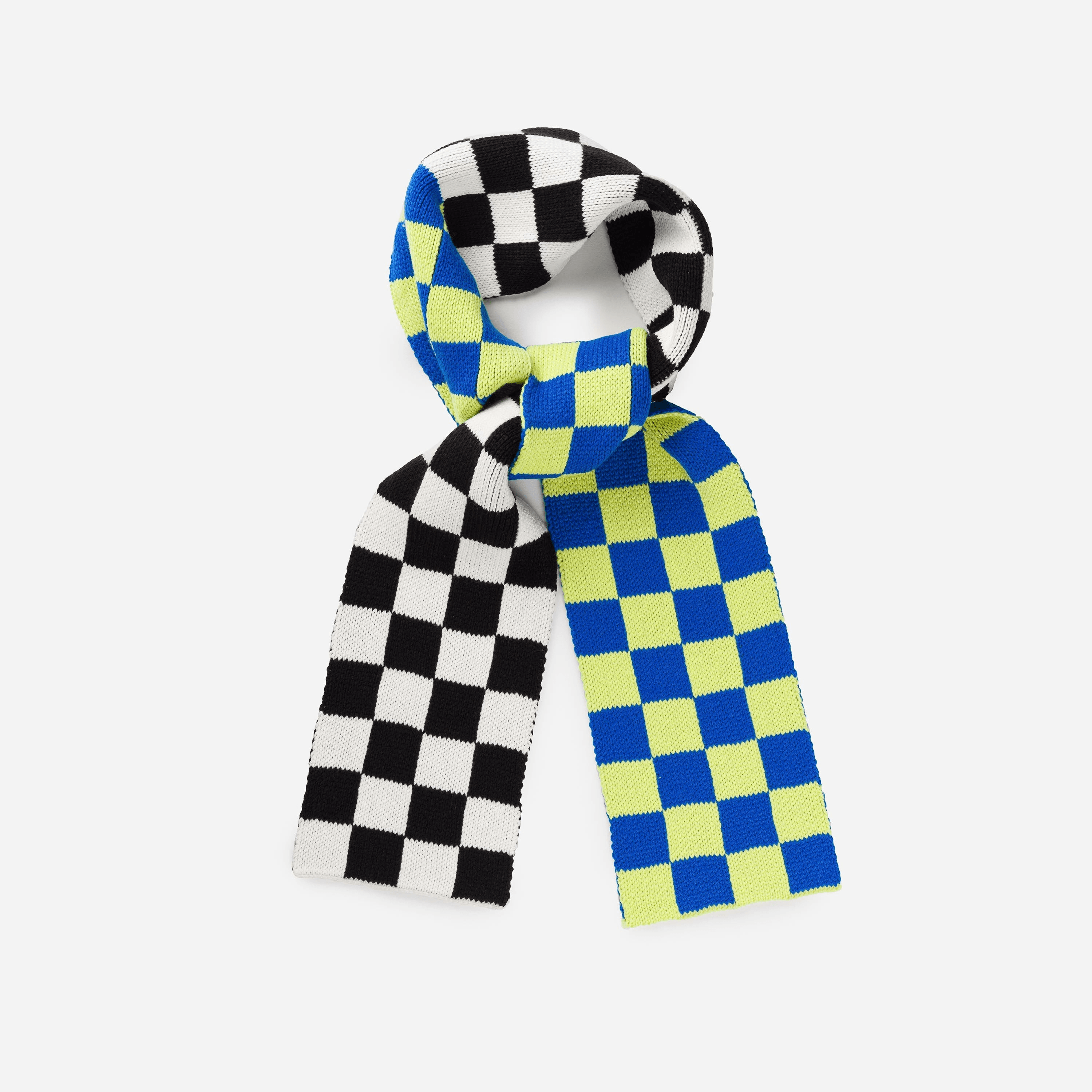 Checkerboard Knit Mini Scarf - Image 1